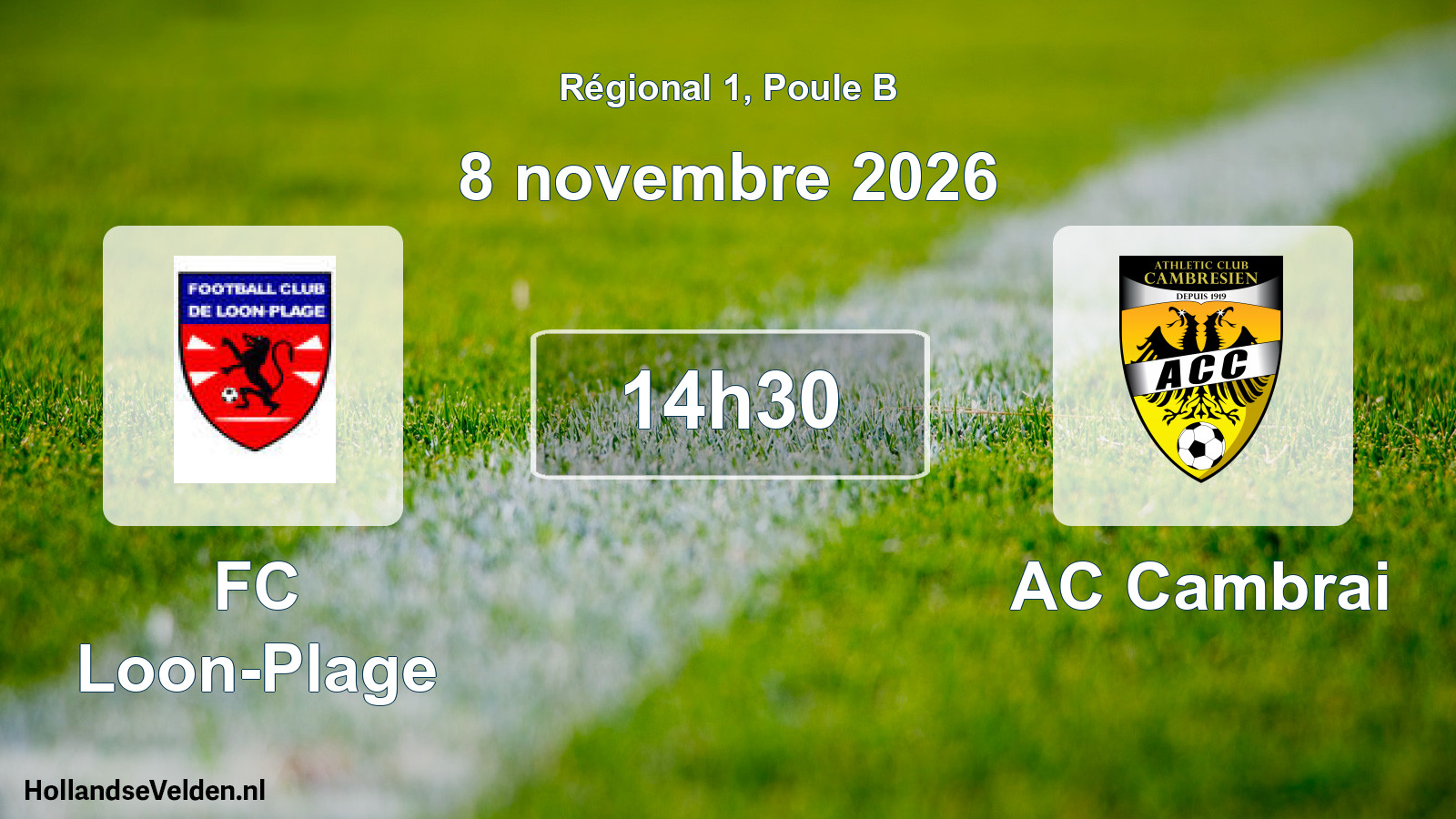 Match programmé: FC Loon-Plage - AC Cambrai (8 novembre 2026)