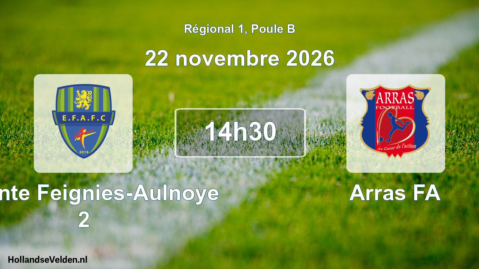 Scheduled Match: Entente Feignies-Aulnoye 2 - Arras FA (22 November 2026)