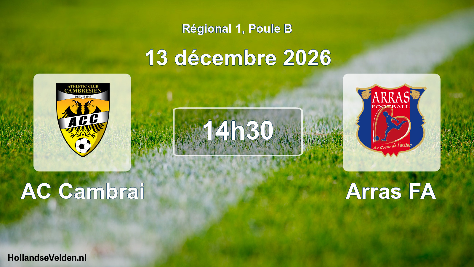 Match programmé: AC Cambrai - Arras FA (13 décembre 2026)