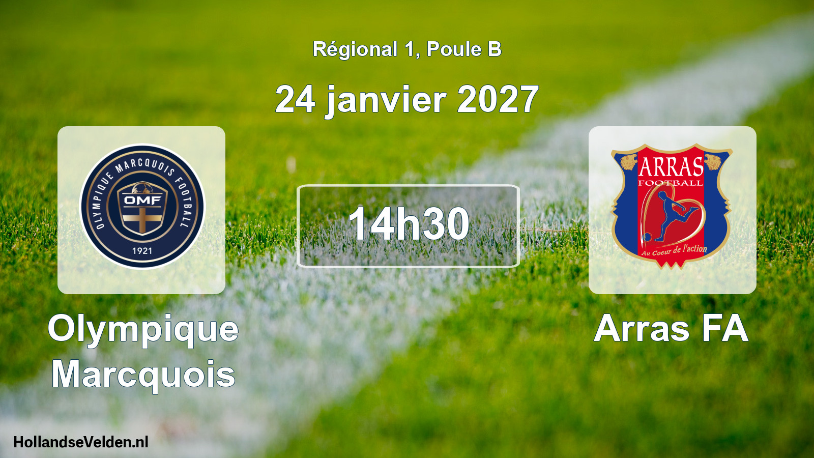 Scheduled Match: Olympique Marcquois - Arras FA (24 January 2027)