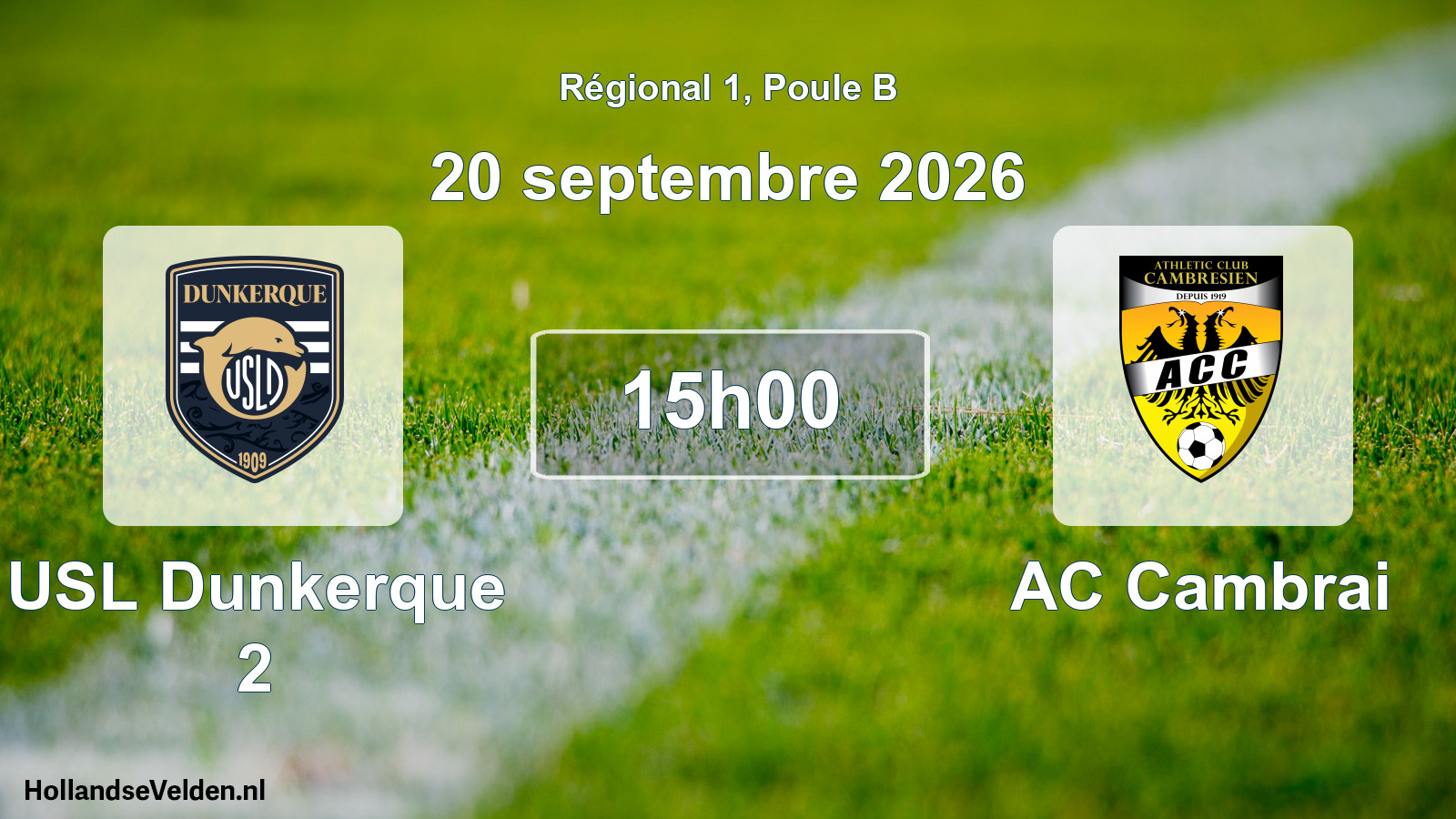 Match programmé: USL Dunkerque 2 - AC Cambrai (20 septembre 2026)