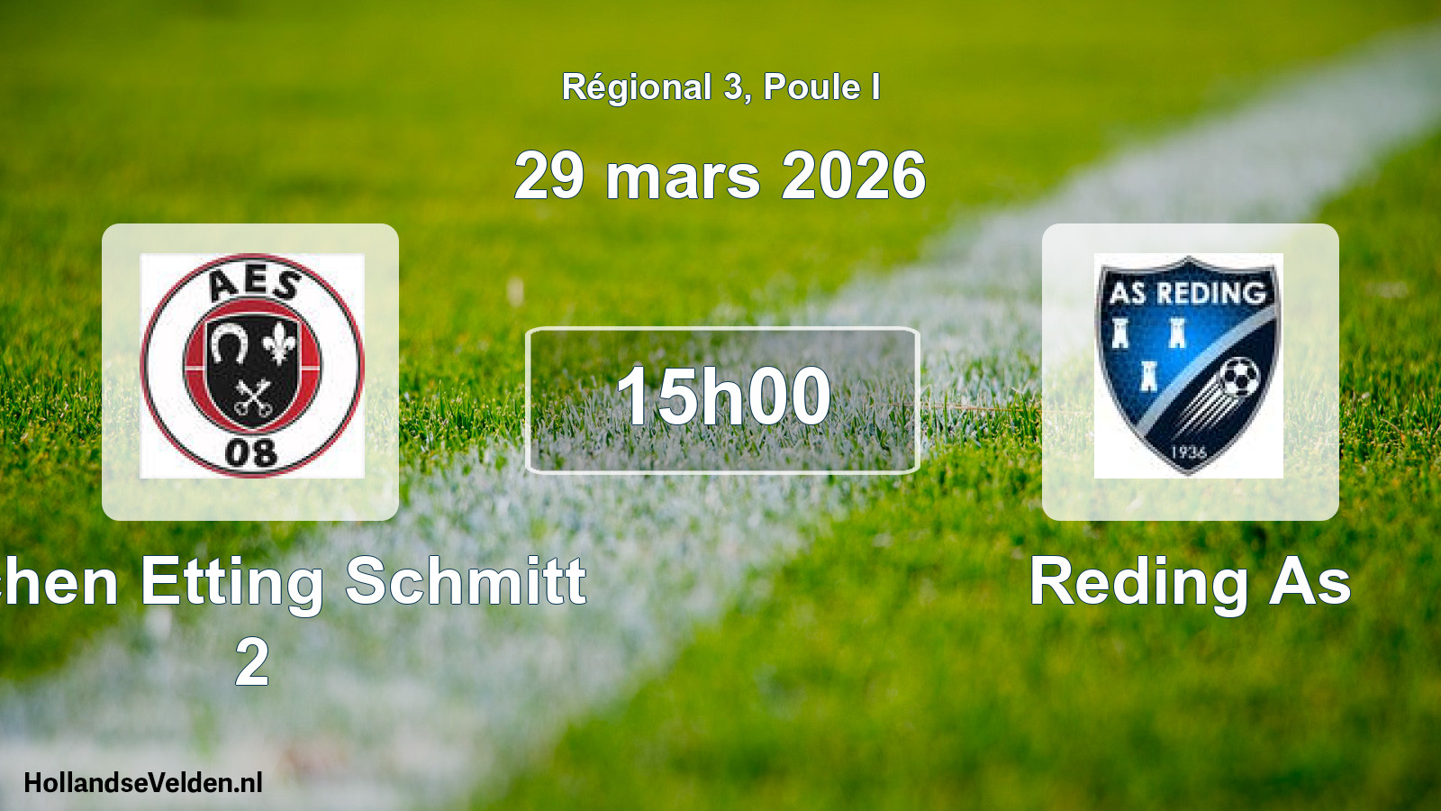 Geplande wedstrijd: Achen Etting Schmitt 2 - Reding As (29 mars 2026)