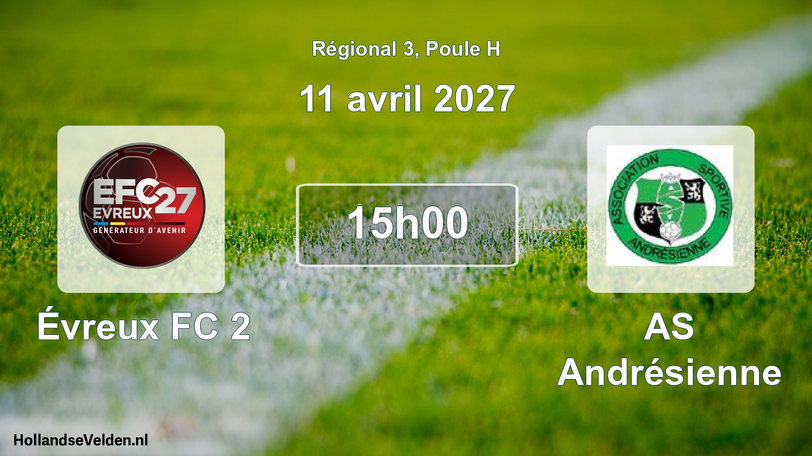 Match programmé: Évreux FC 2 - AS Andrésienne (11 avril 2027)
