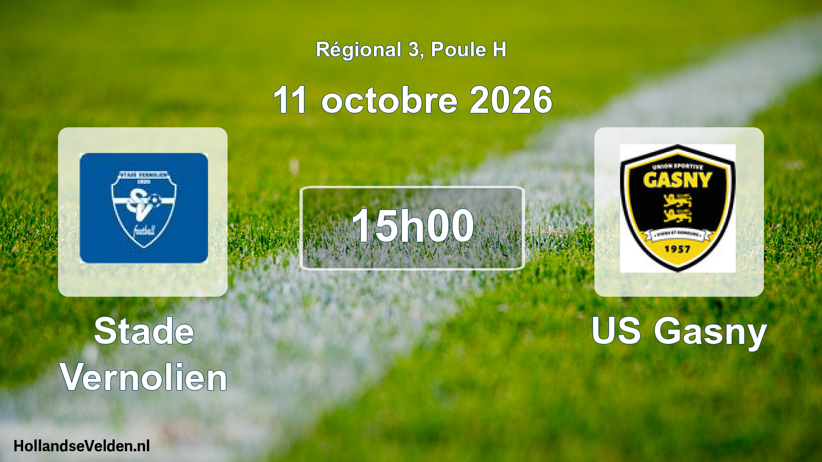 Match programmé: Stade Vernolien - US Gasny (11 octobre 2026)