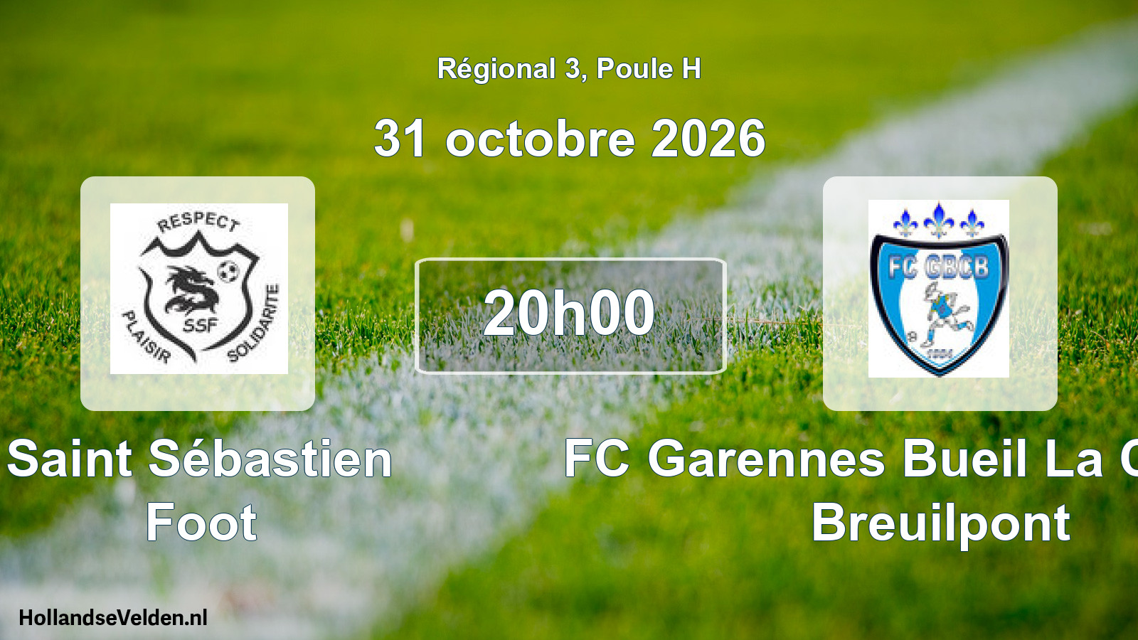 Scheduled Match: Saint Sébastien Foot - FC Garennes Bueil La Couture Breuilpont (31 October 2026)