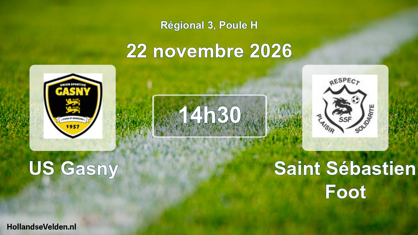 Scheduled Match: US Gasny - Saint Sébastien Foot (22 November 2026)