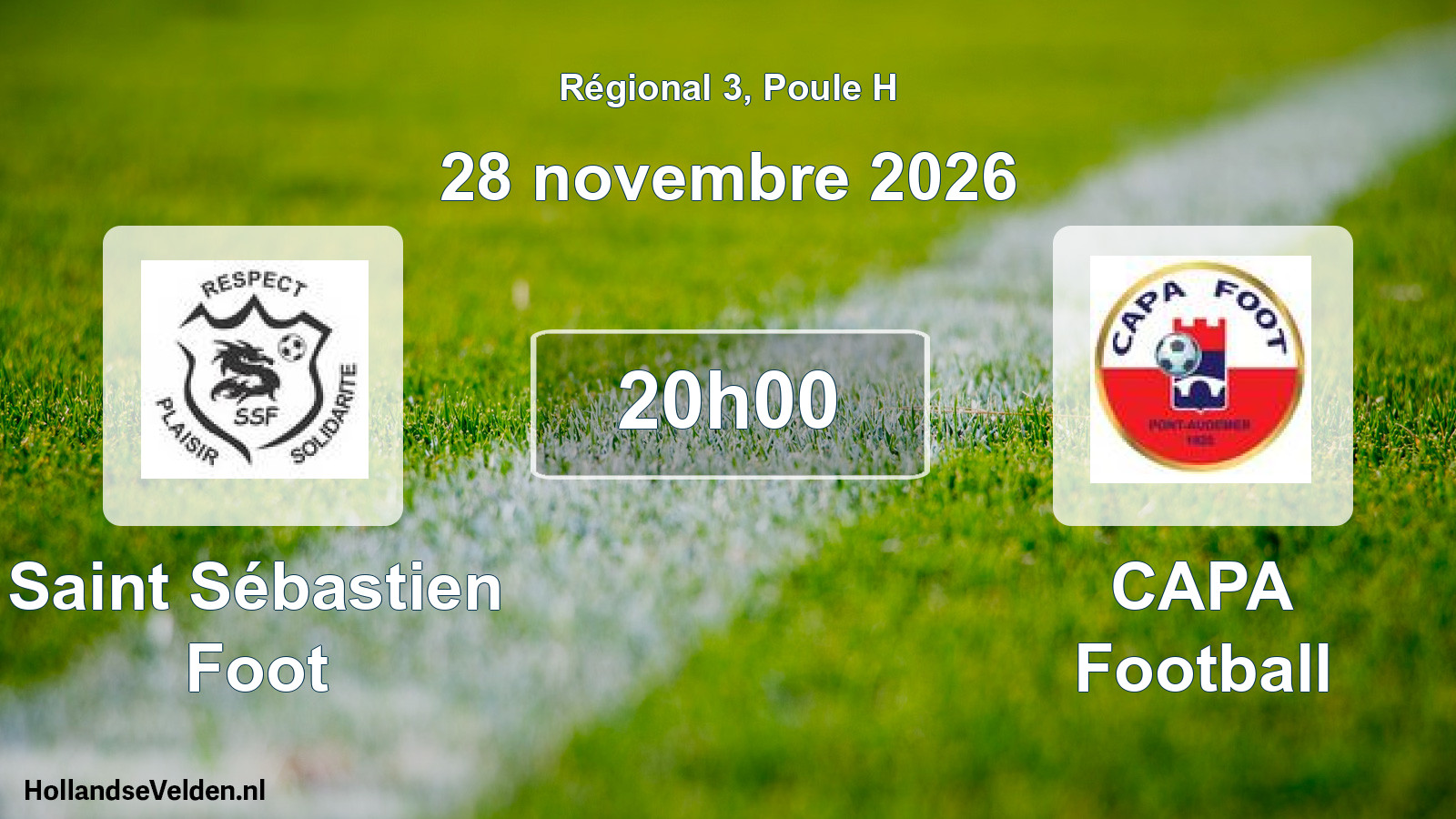 Match programmé: Saint Sébastien Foot - CAPA Football (28 novembre 2026)