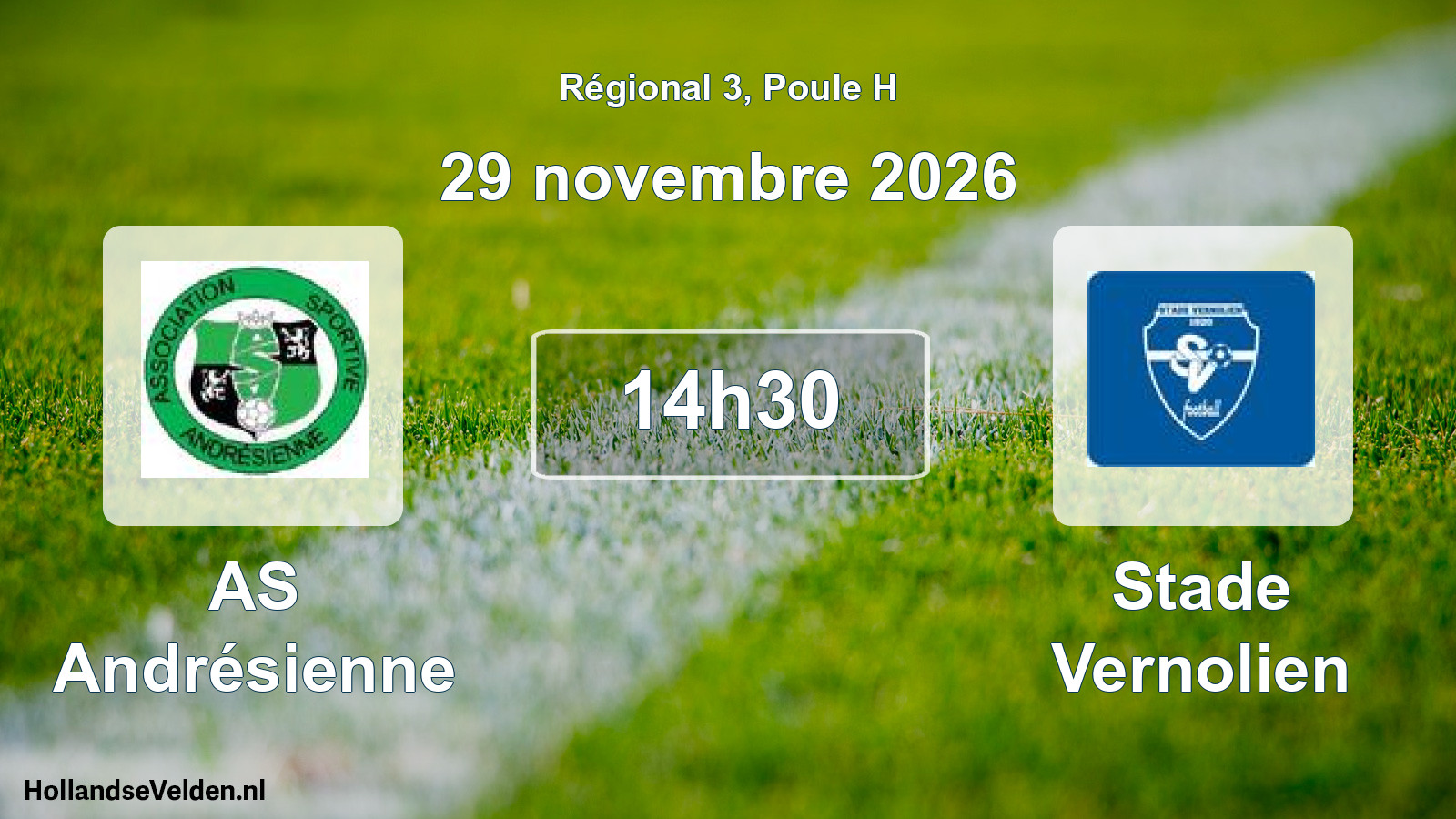 Match programmé: AS Andrésienne - Stade Vernolien (29 novembre 2026)