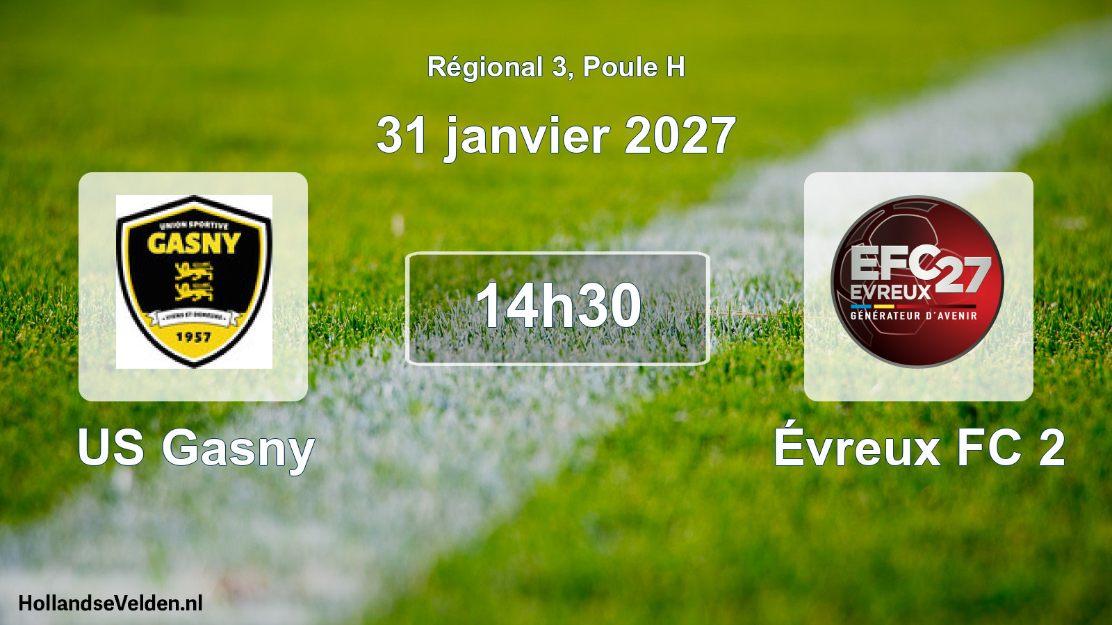 Scheduled Match: US Gasny - Évreux FC 2 (31 January 2027)