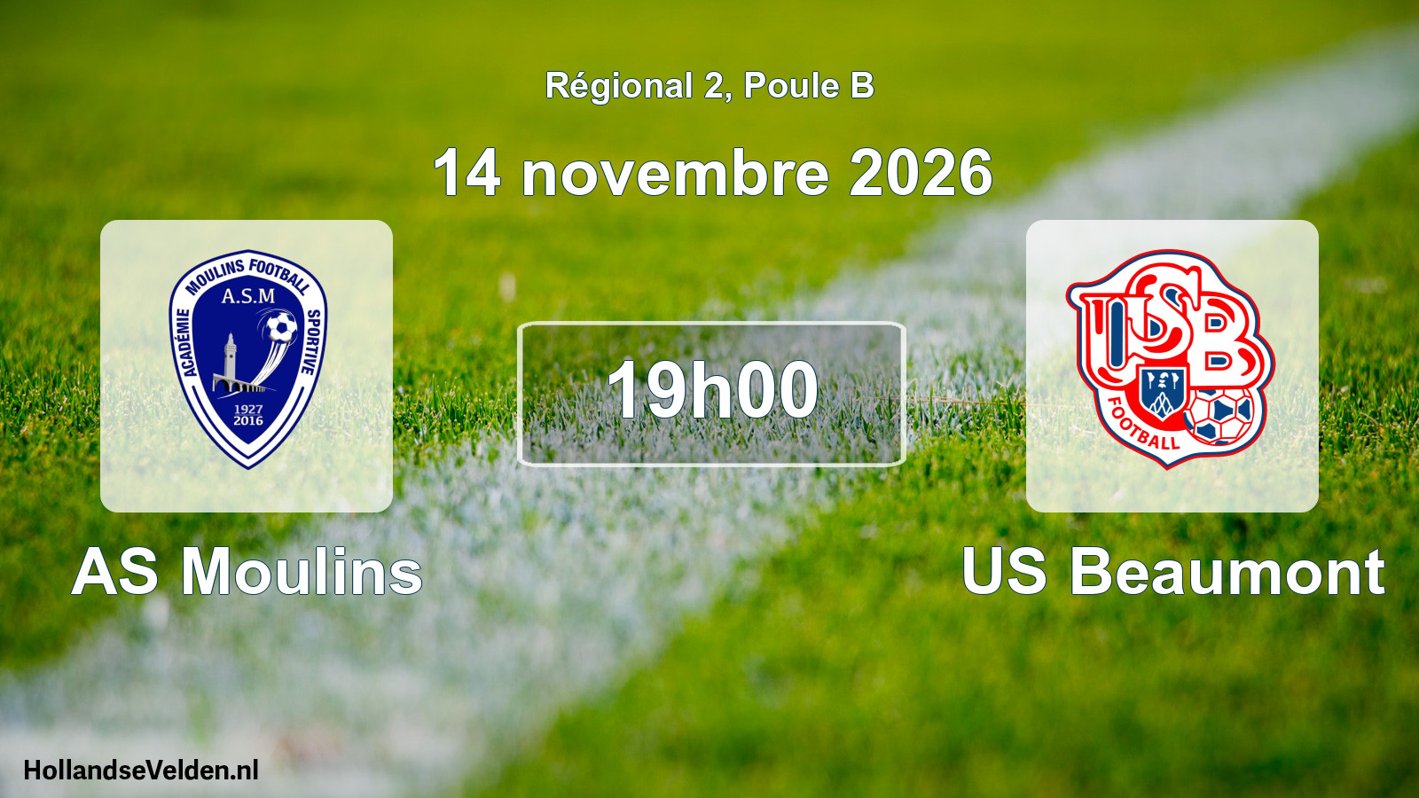 Match programmé: AS Moulins - US Beaumont (14 novembre 2026)