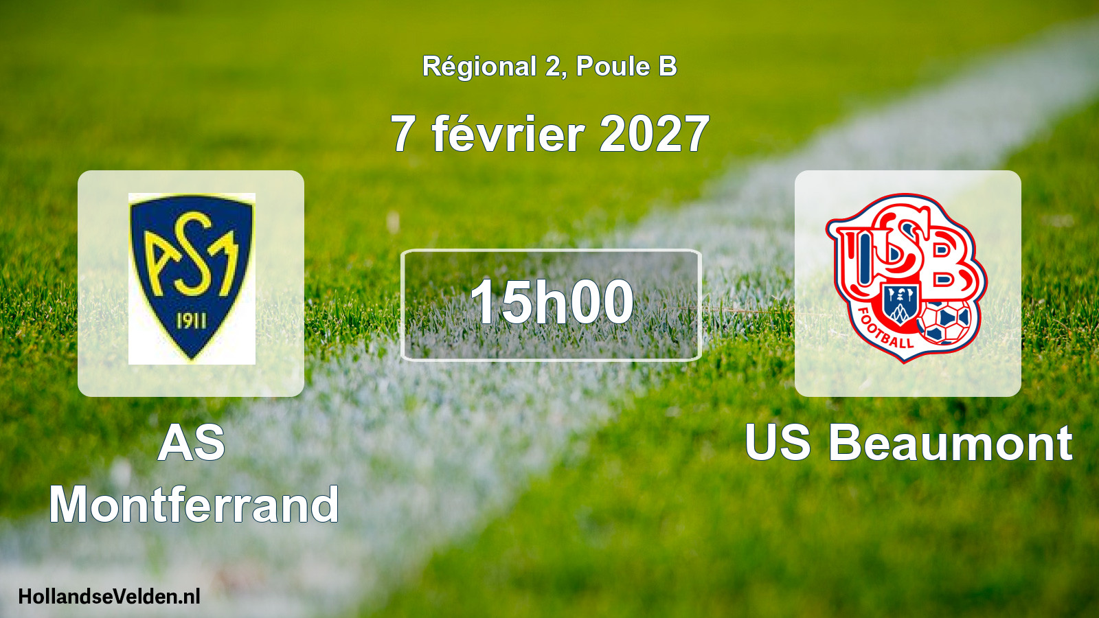 Match programmé: AS Montferrand - US Beaumont (7 février 2027)
