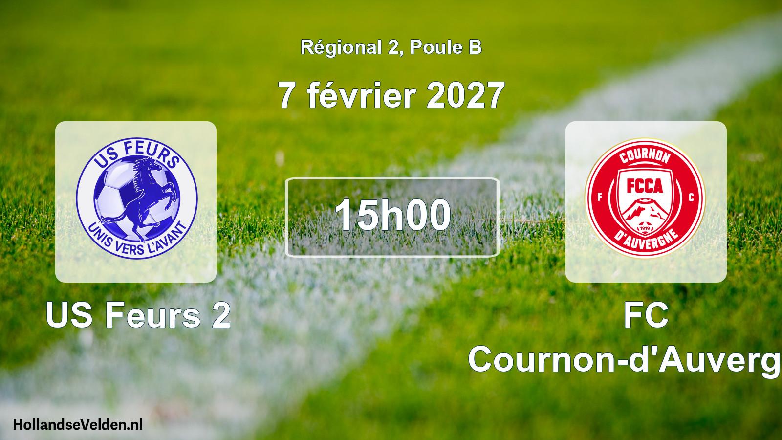 Match programmé: US Feurs 2 - FC Cournon-d'Auvergne (7 février 2027)