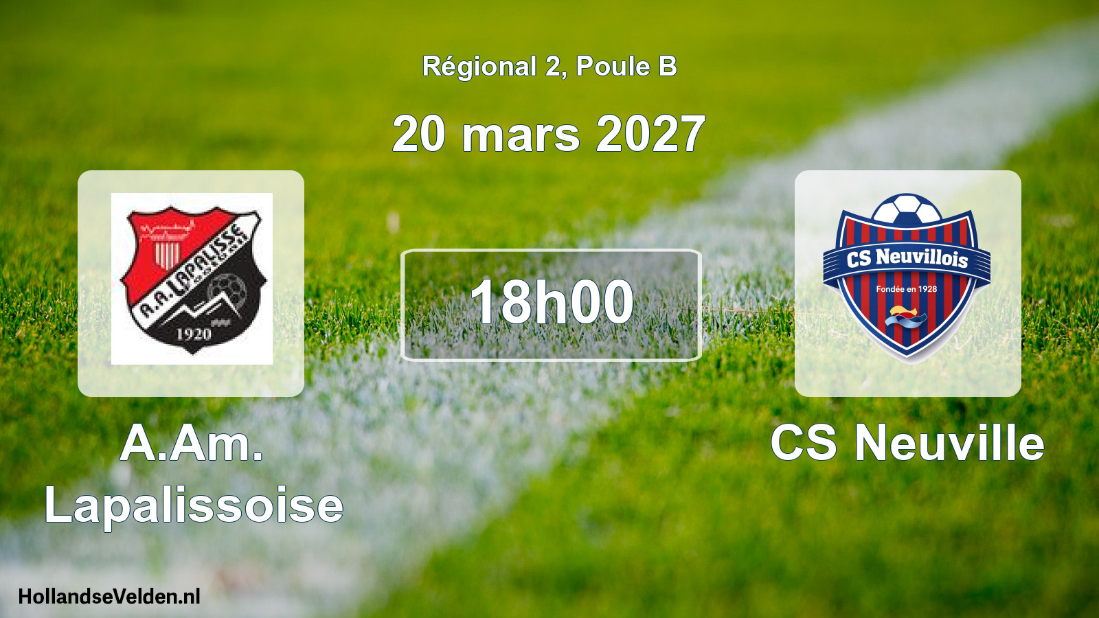 Scheduled Match: A.Am. Lapalissoise - CS Neuville (20 March 2027)