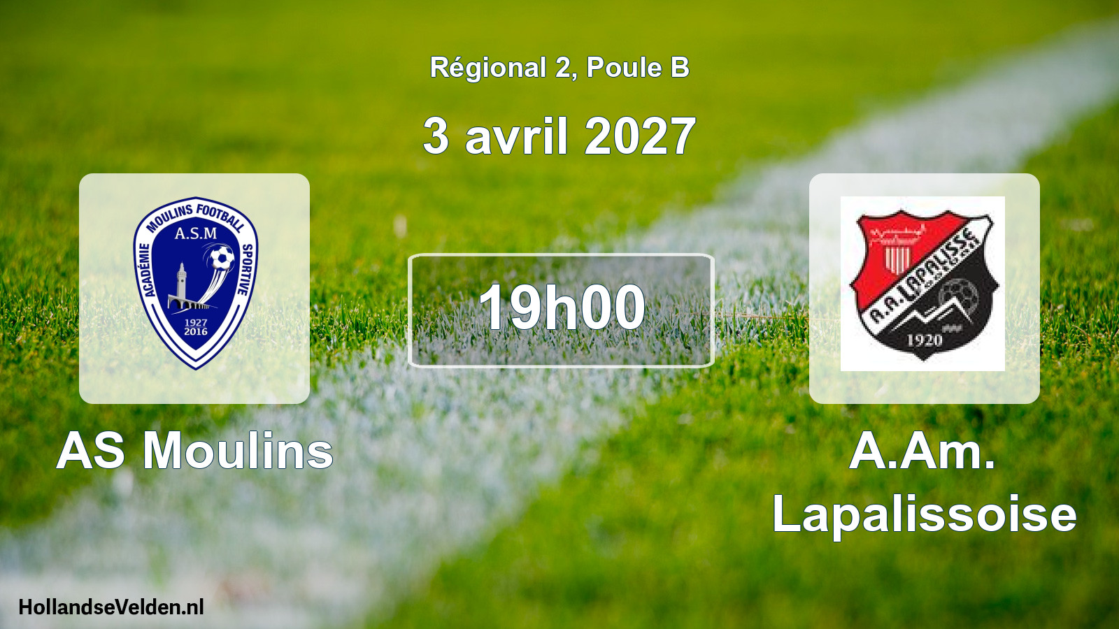 Scheduled Match: AS Moulins - A.Am. Lapalissoise (3 April 2027)