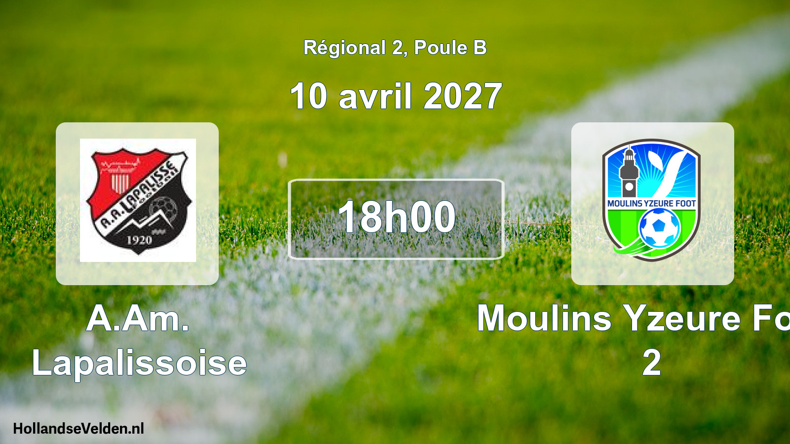 Match programmé: A.Am. Lapalissoise - Moulins Yzeure Foot 2 (10 avril 2027)
