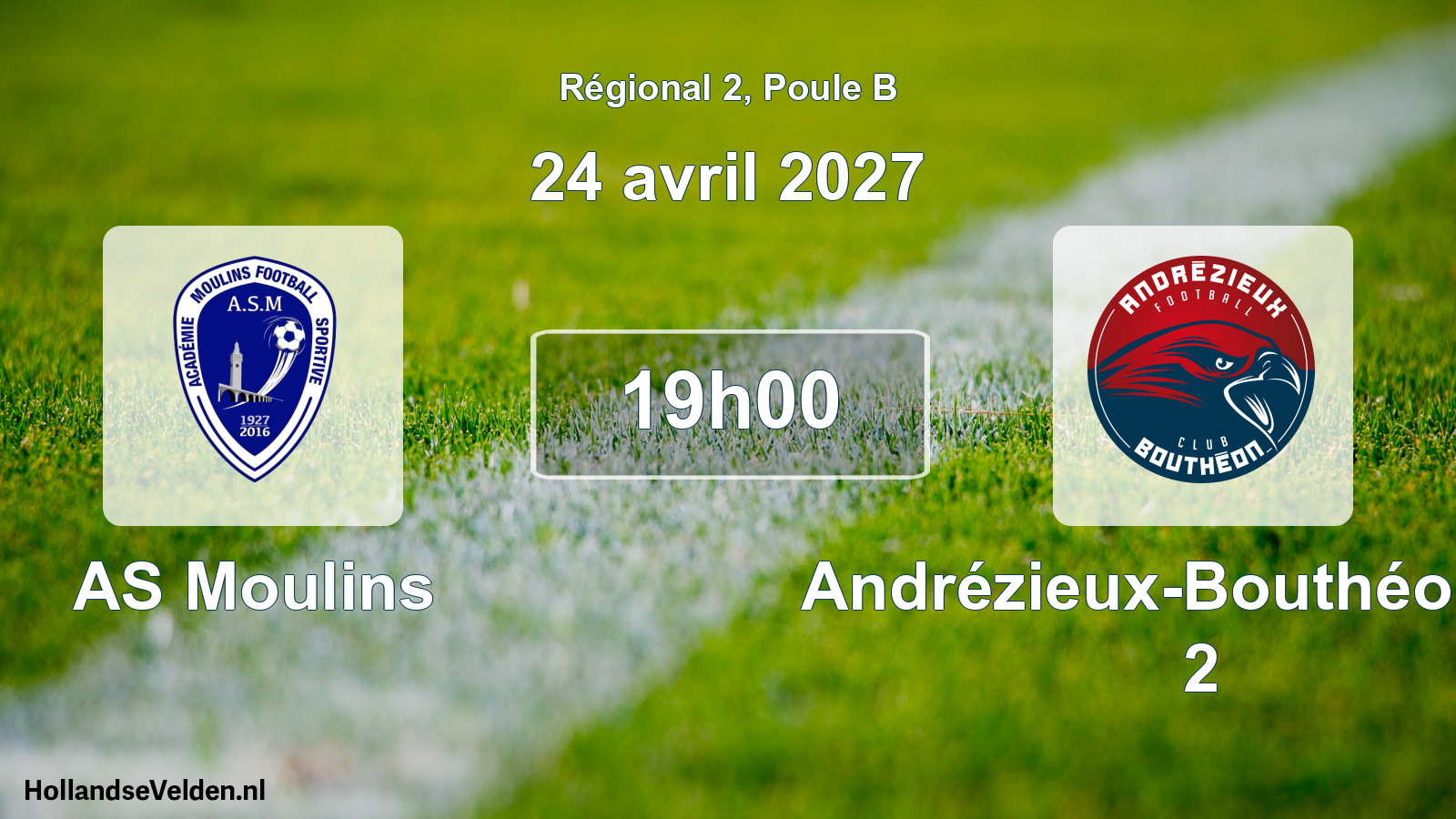 Match programmé: AS Moulins - Andrézieux-Bouthéon FC 2 (24 avril 2027)