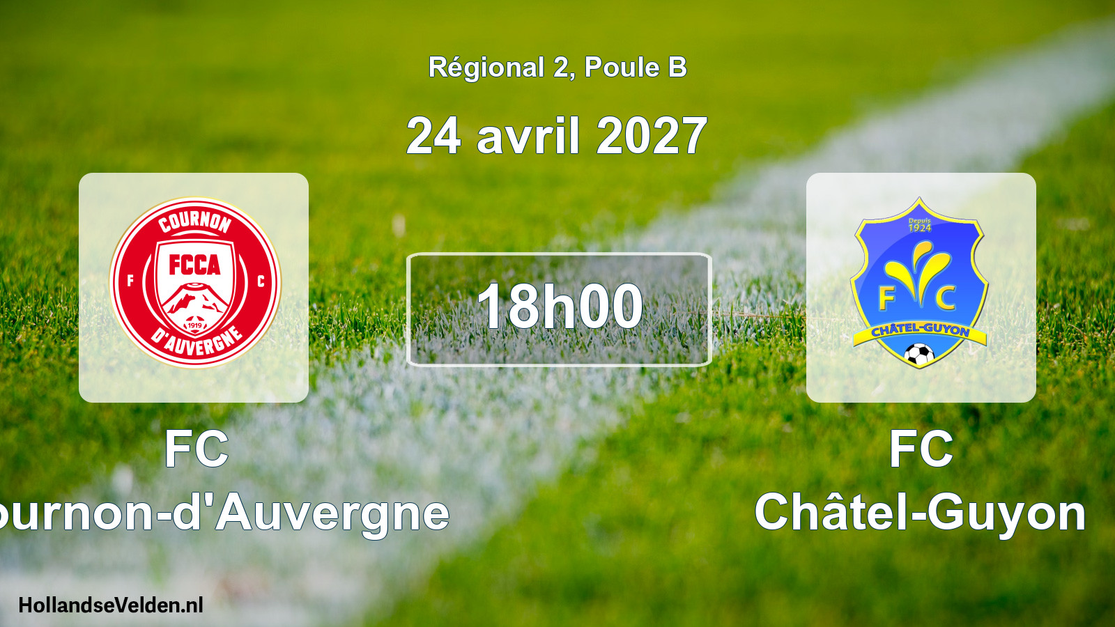 Match programmé: FC Cournon-d'Auvergne - FC Châtel-Guyon (24 avril 2027)