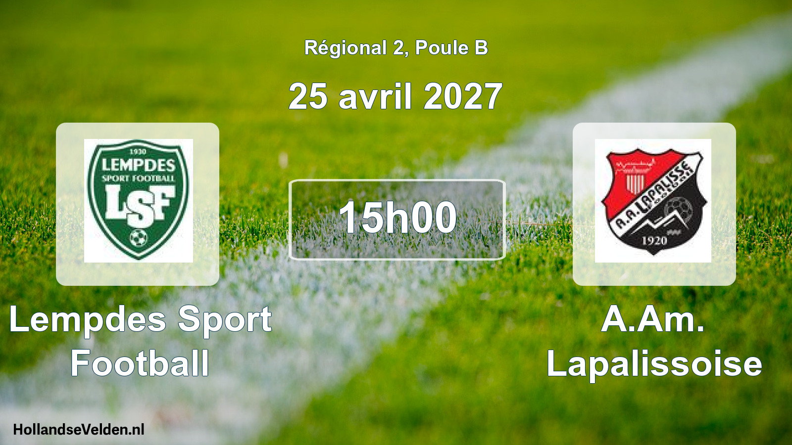 Match programmé: Lempdes Sport Football - A.Am. Lapalissoise (25 avril 2027)
