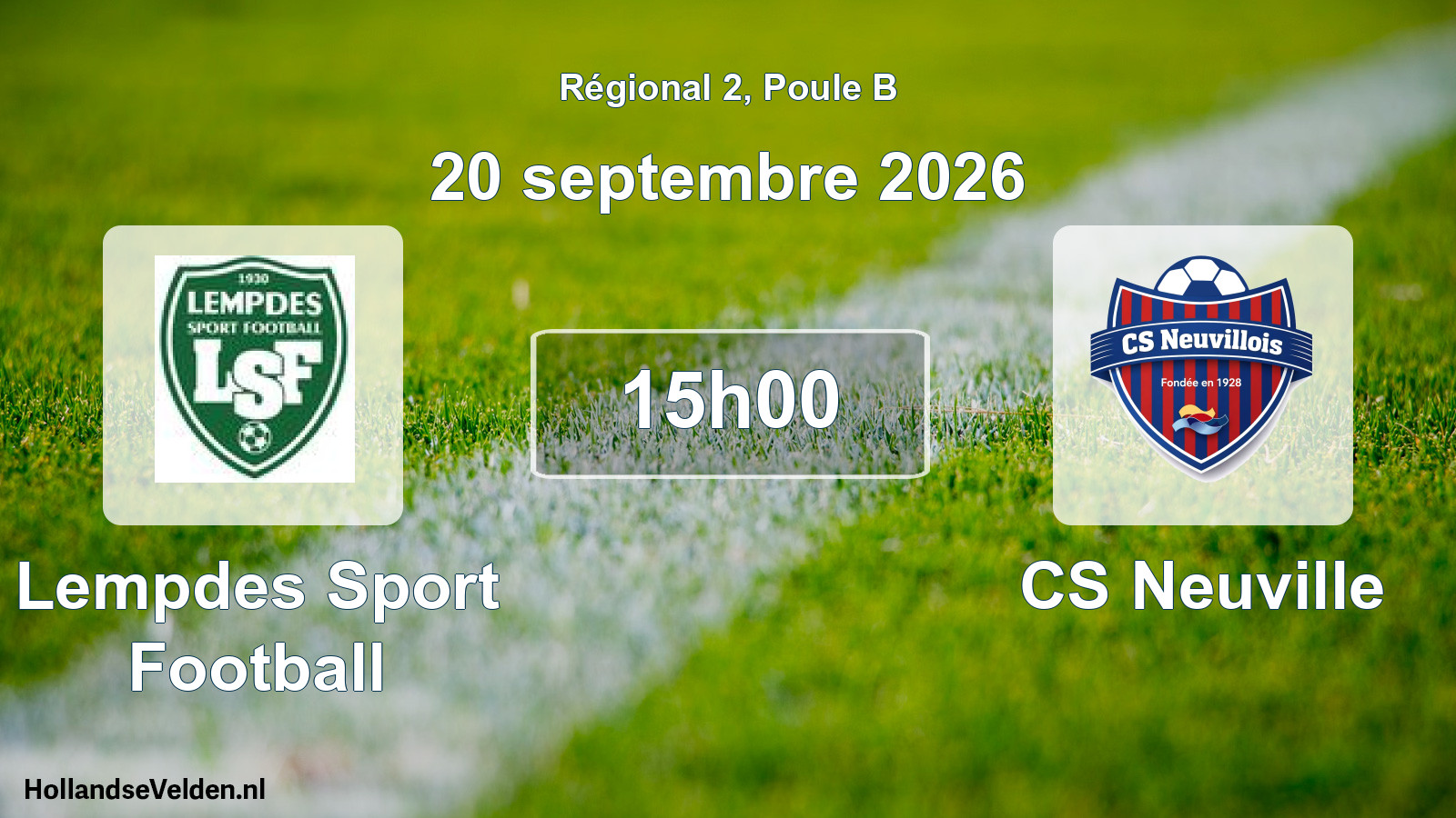 Match programmé: Lempdes Sport Football - CS Neuville (20 septembre 2026)