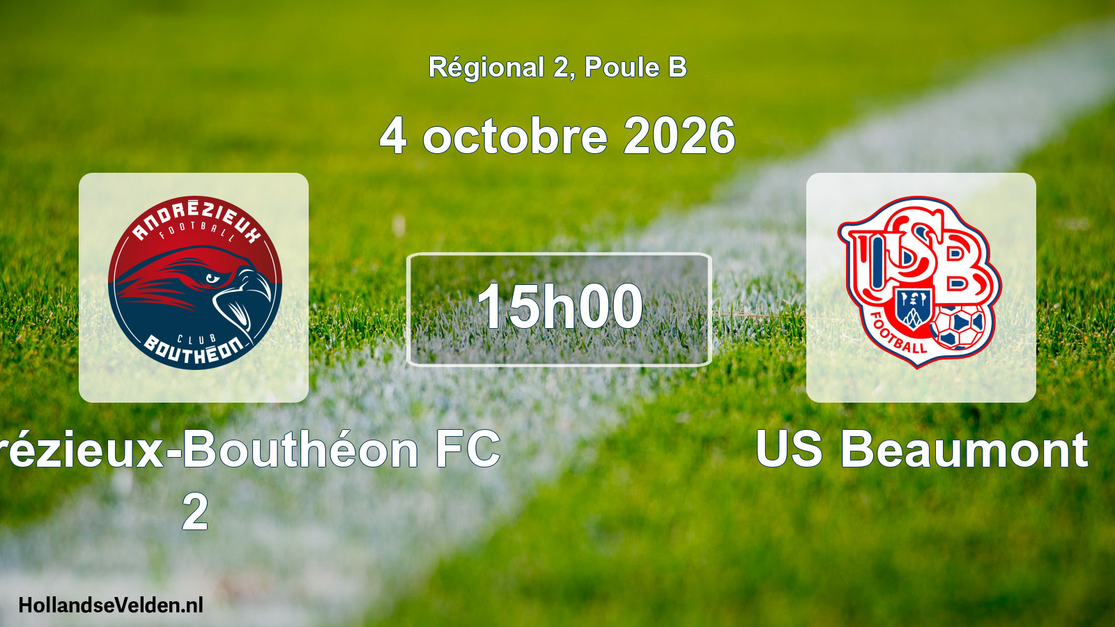 Match programmé: Andrézieux-Bouthéon FC 2 - US Beaumont (4 octobre 2026)