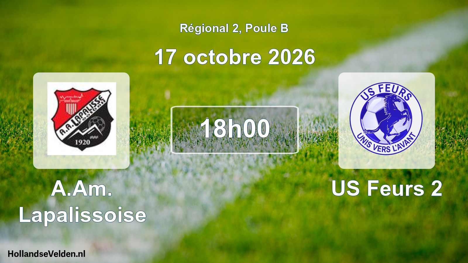 Match programmé: A.Am. Lapalissoise - US Feurs 2 (17 octobre 2026)