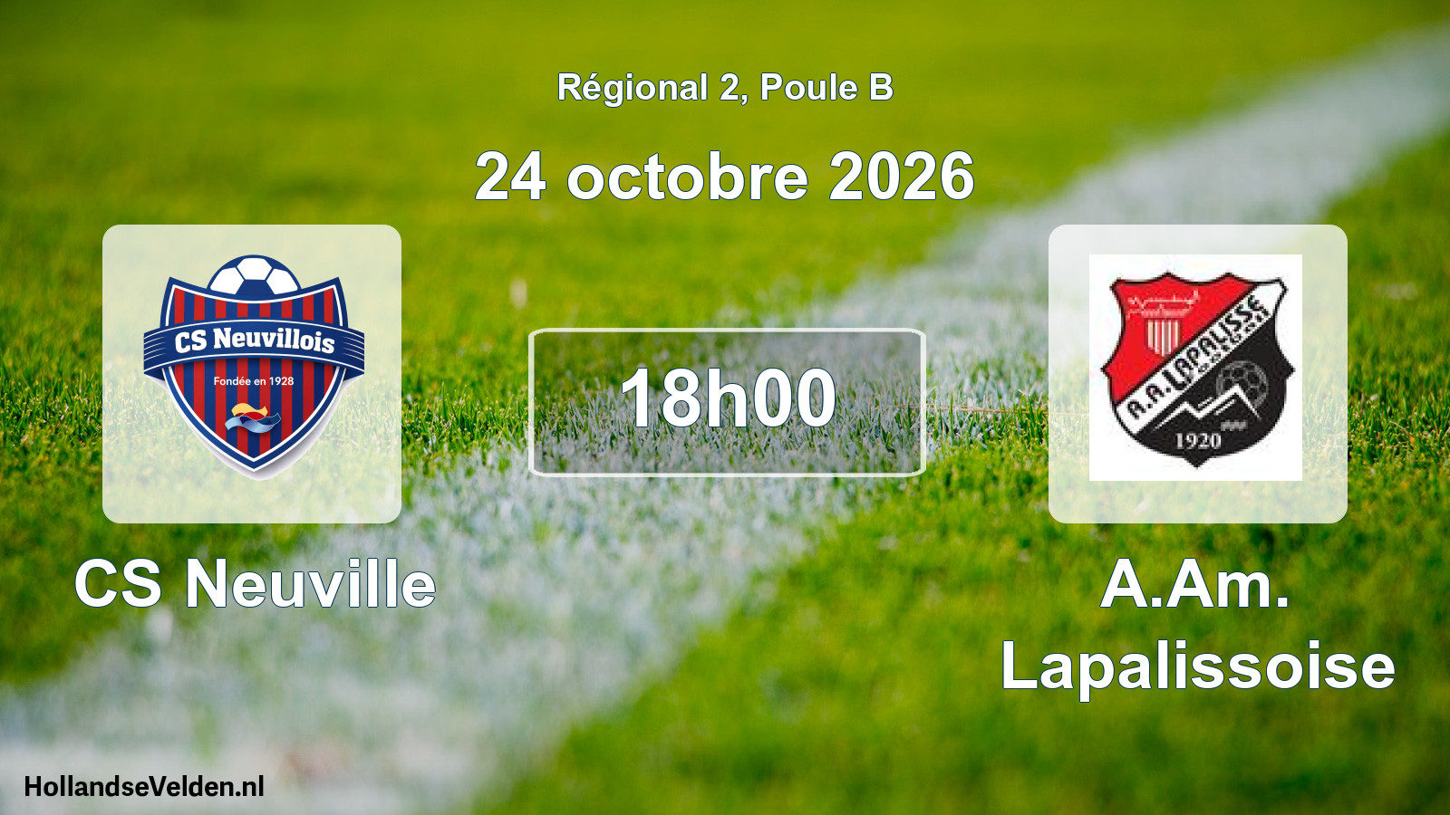 Match programmé: CS Neuville - A.Am. Lapalissoise (24 octobre 2026)