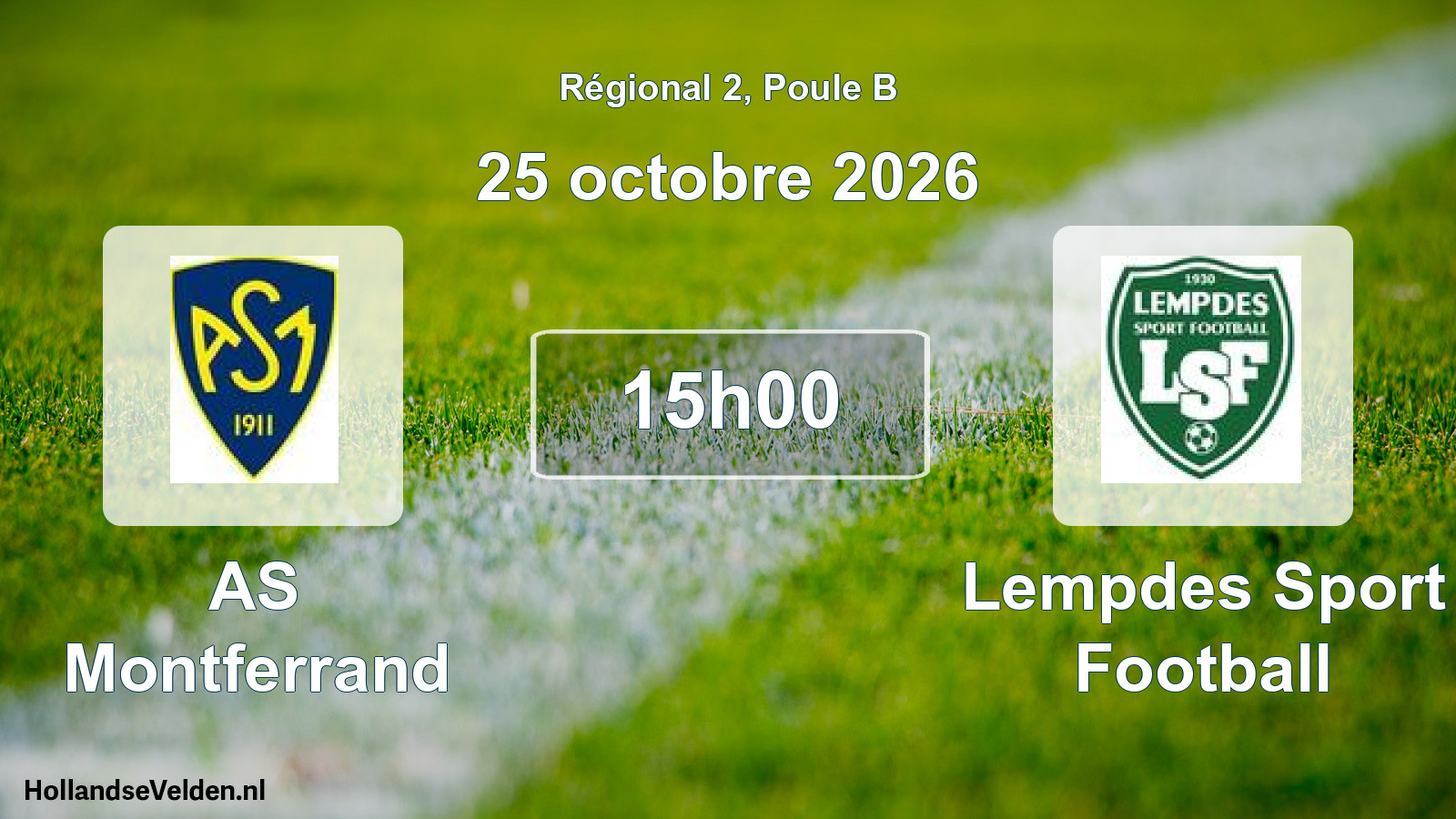 Scheduled Match: AS Montferrand - Lempdes Sport Football (25 October 2026)
