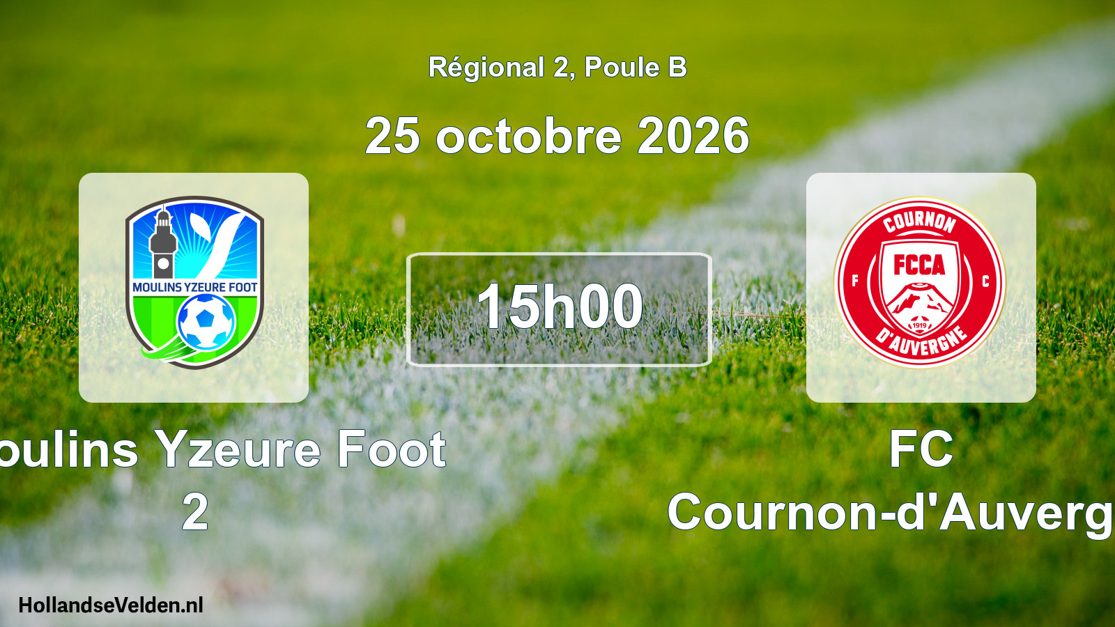 Scheduled Match: Moulins Yzeure Foot 2 - FC Cournon-d'Auvergne (25 October 2026)