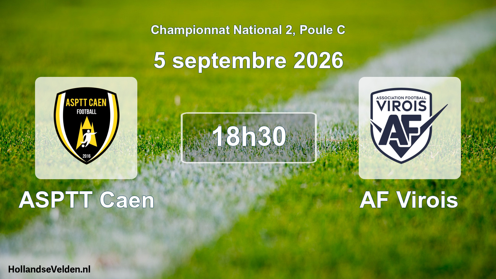 Match programmé: ASPTT Caen - AF Virois (5 septembre 2026)