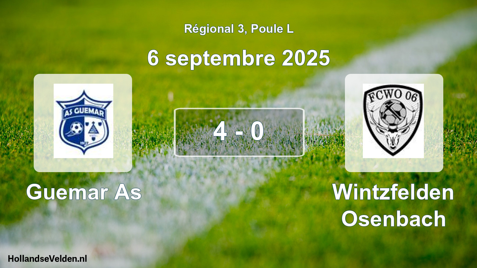 Gespeelde wedstrijd: Guemar As - Wintzfelden Osenbach 4 - 0 (6 september 2025)