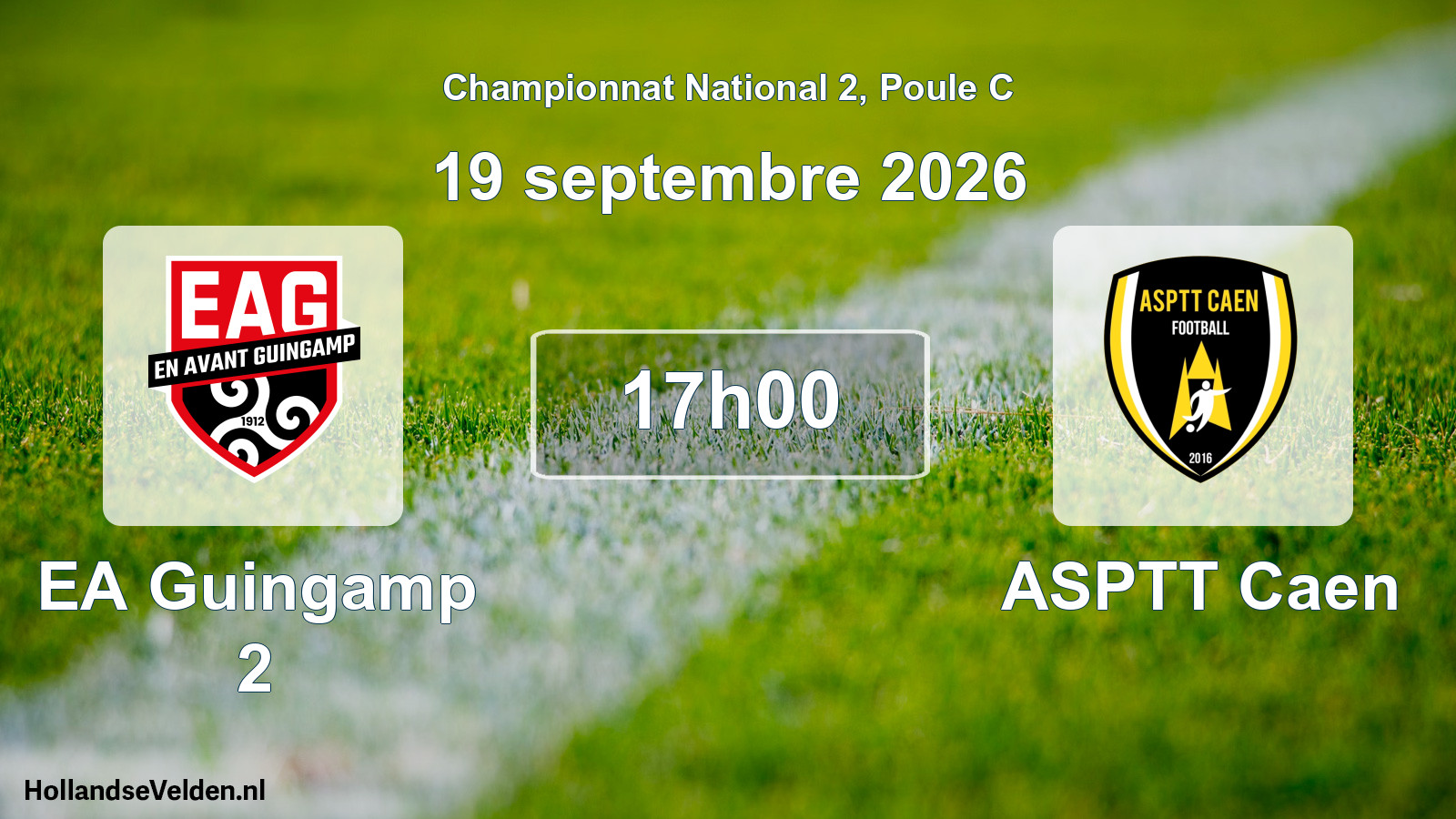 Match programmé: EA Guingamp 2 - ASPTT Caen (19 septembre 2026)