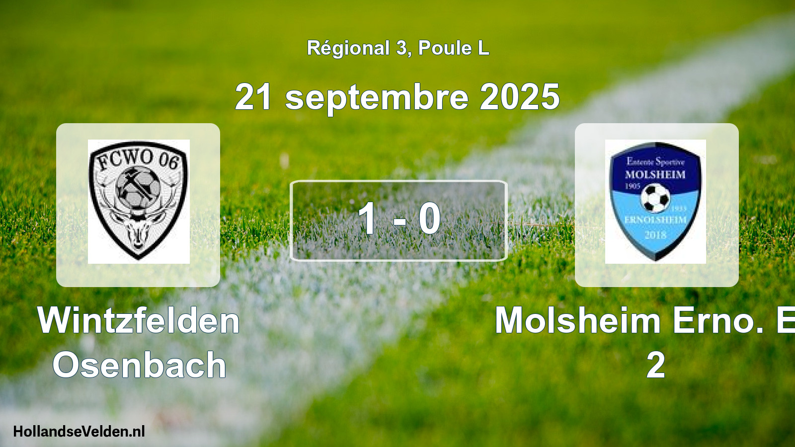 Gespeelde wedstrijd: Wintzfelden Osenbach - Molsheim Erno. Es 2 1 - 0 (21 septembre 2025)
