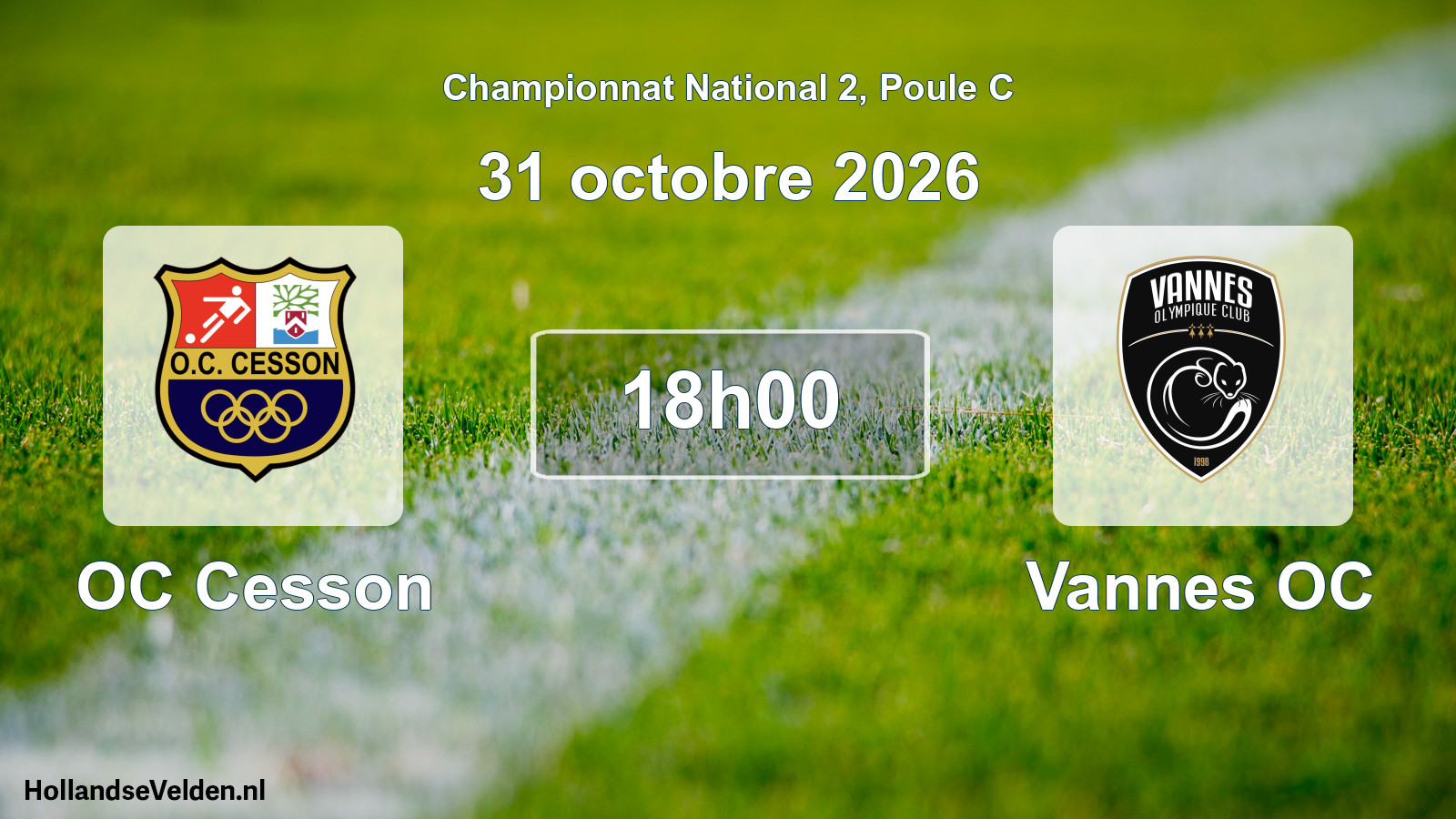 Match programmé: OC Cesson - Vannes OC (31 octobre 2026)