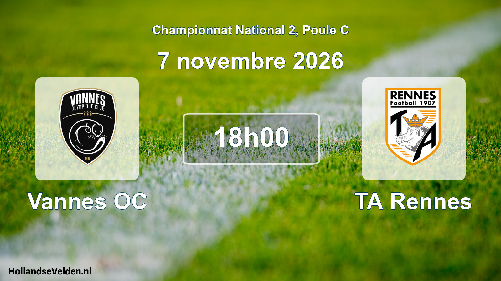 Match programmé: Vannes OC - TA Rennes (7 novembre 2026)