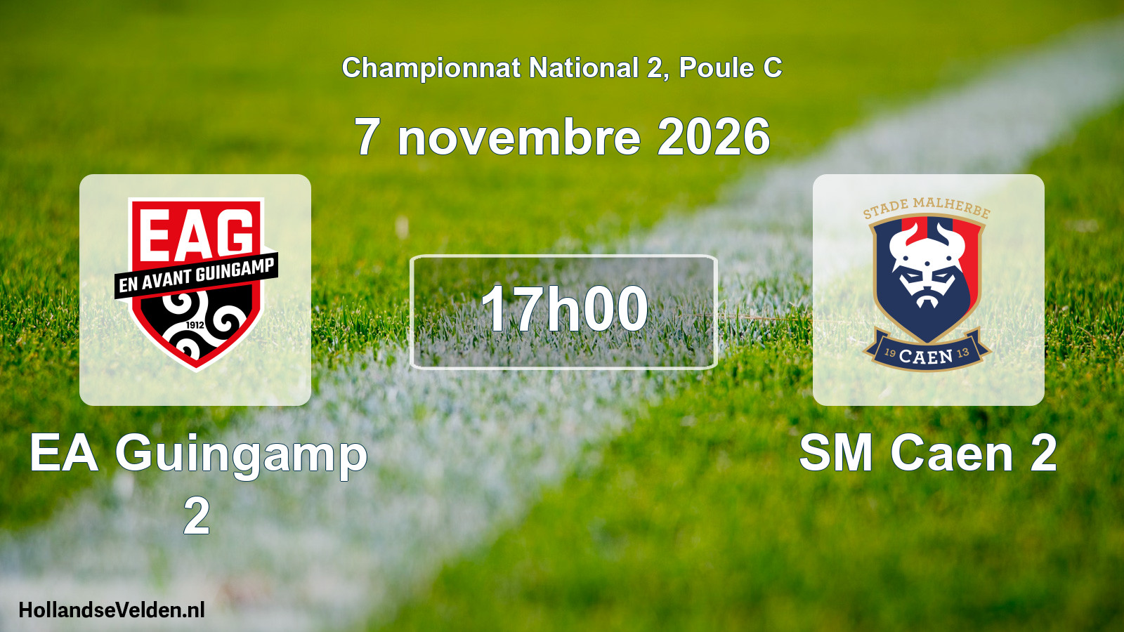 Match programmé: EA Guingamp 2 - SM Caen 2 (7 novembre 2026)