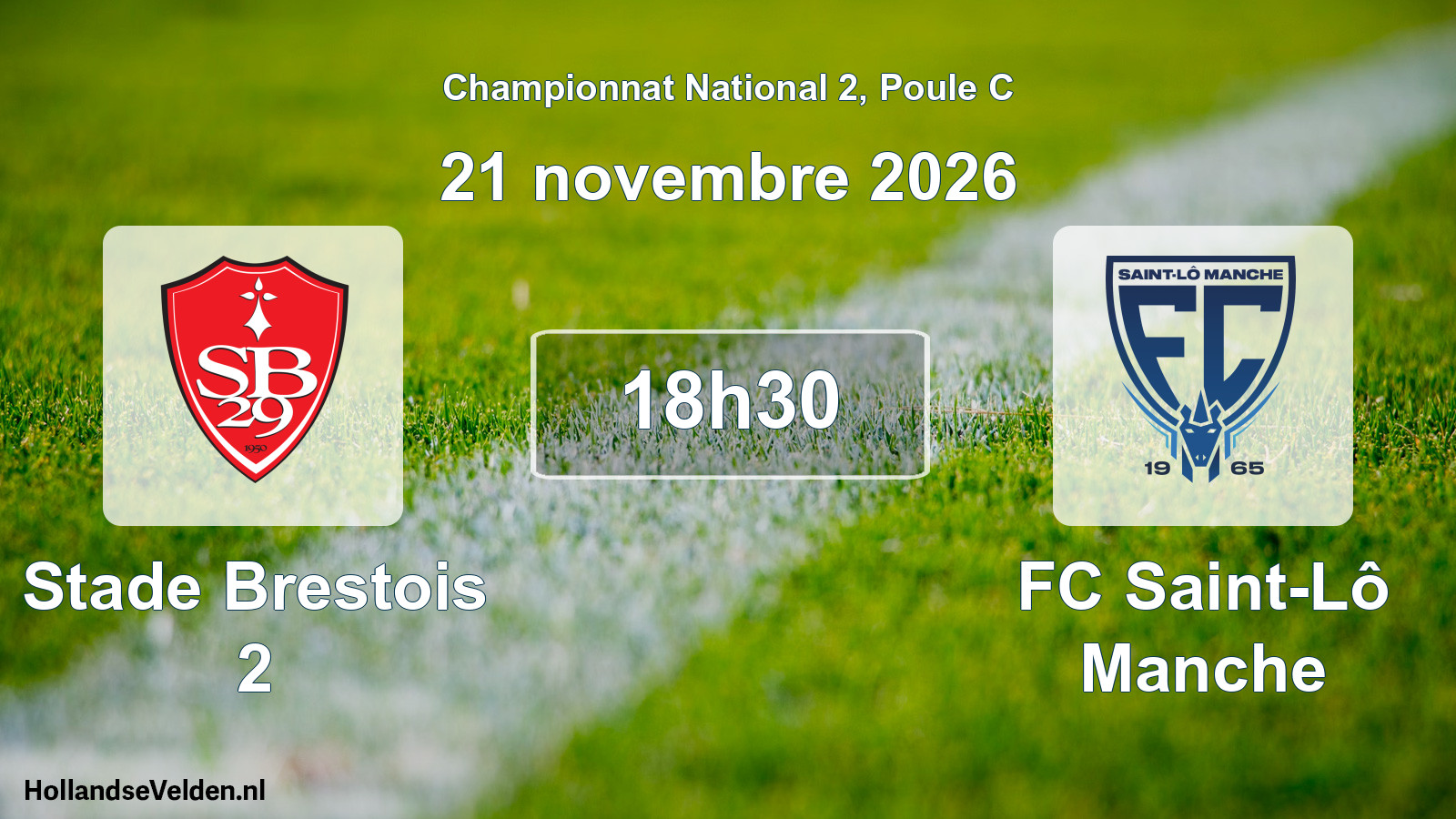 Match programmé: Stade Brestois 2 - FC Saint-Lô Manche (21 novembre 2026)