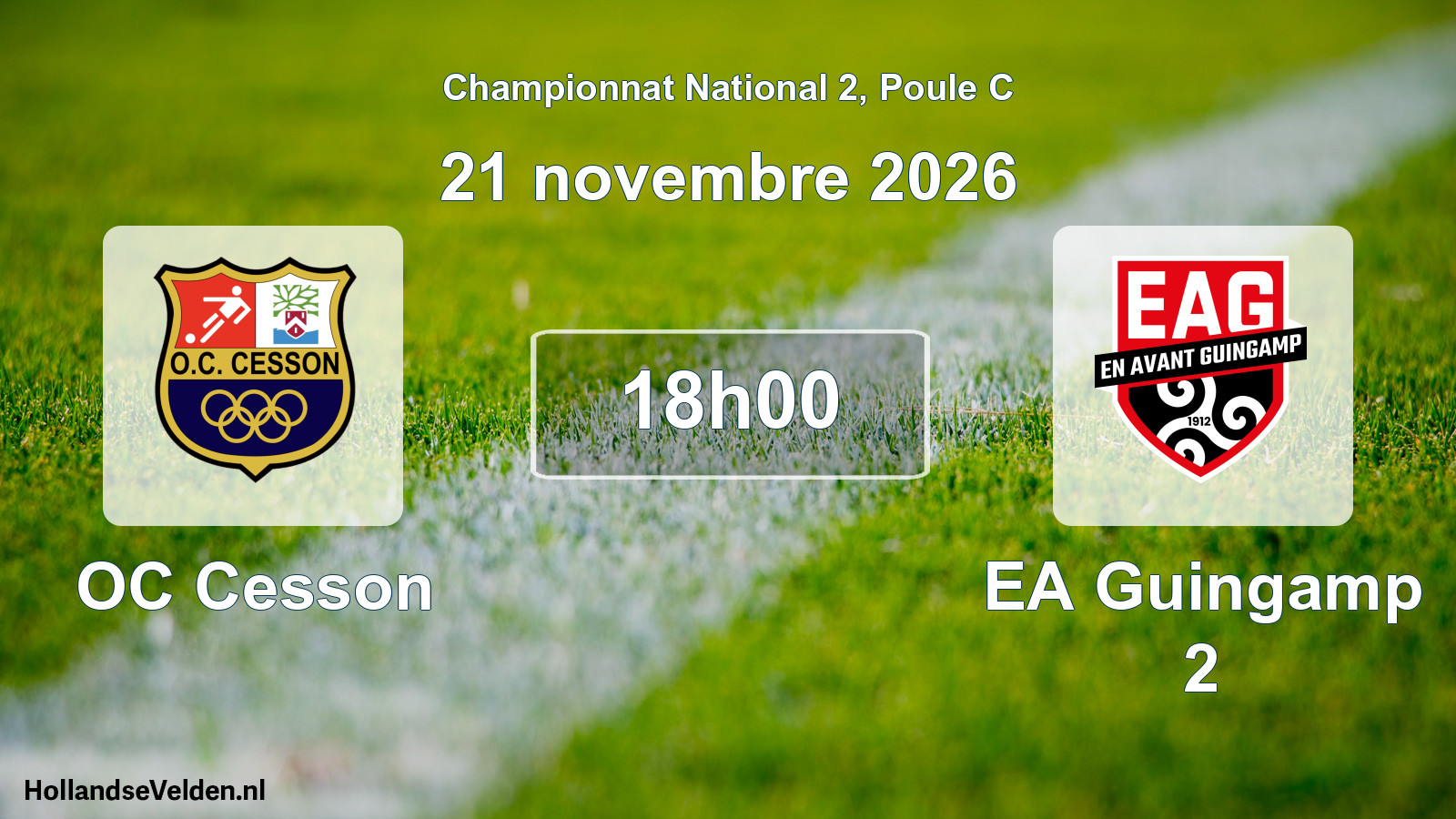 Match programmé: OC Cesson - EA Guingamp 2 (21 novembre 2026)