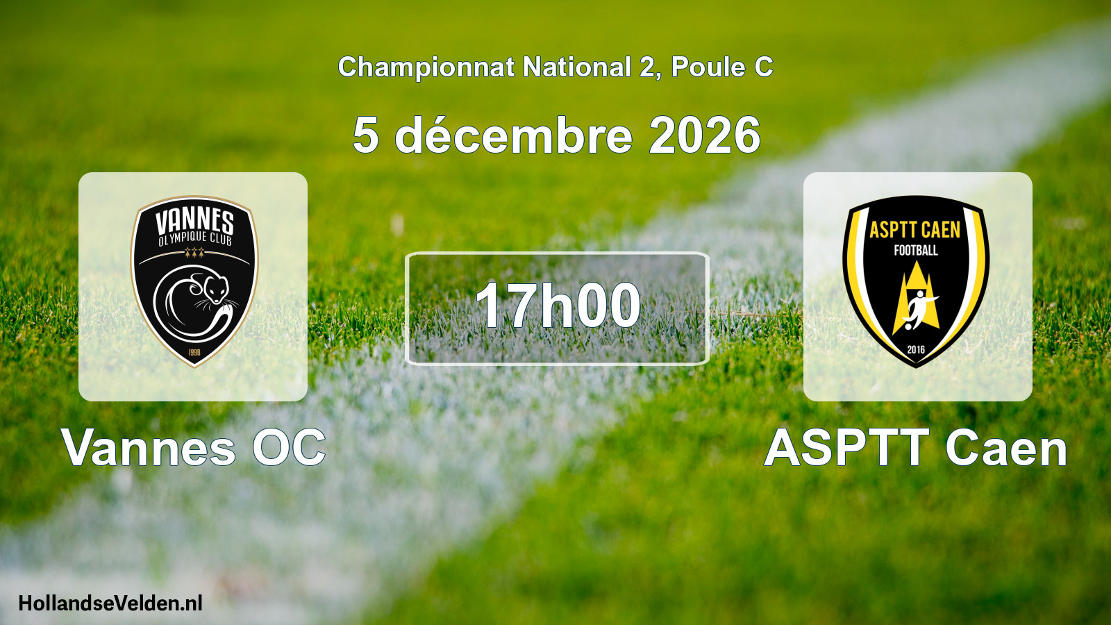 Match programmé: Vannes OC - ASPTT Caen (5 décembre 2026)