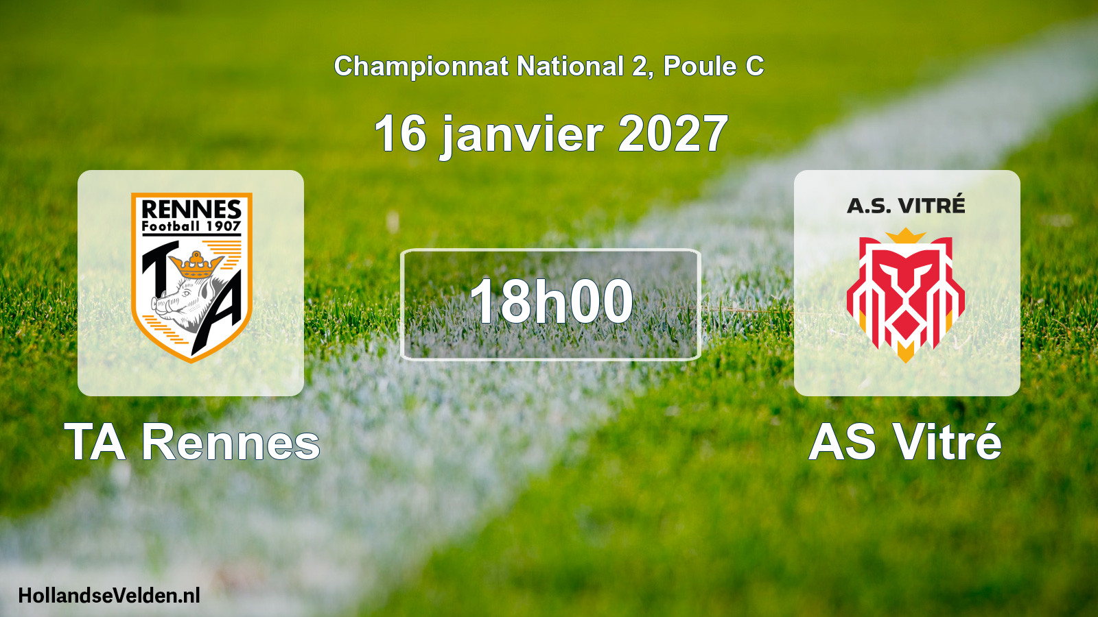 Geplande wedstrijd: TA Rennes - AS Vitré (16 januari 2027)