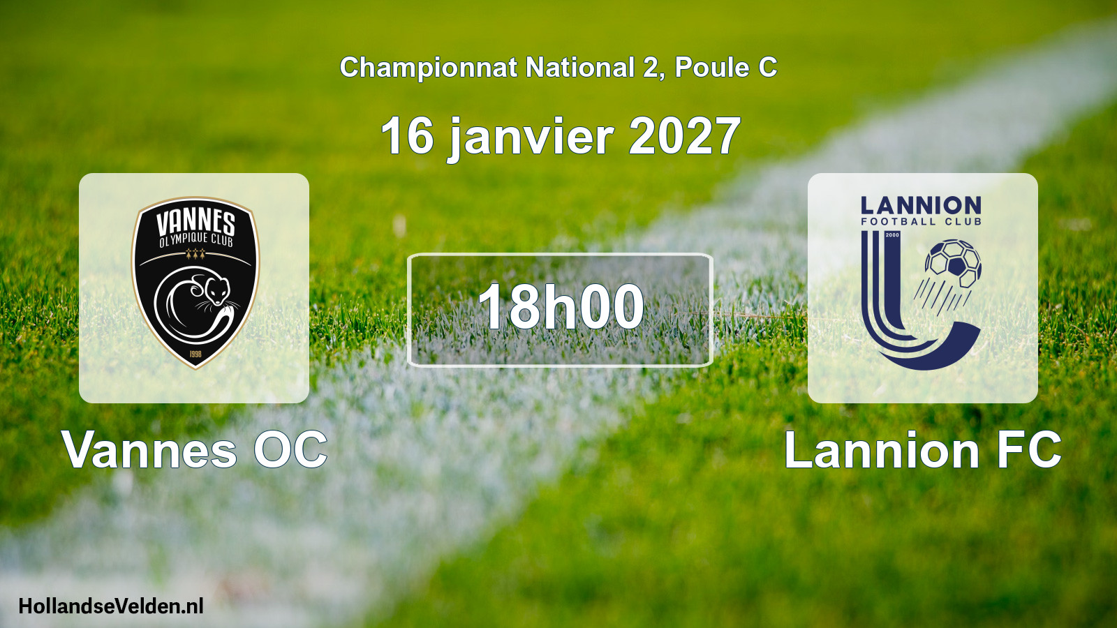 Match programmé: Vannes OC - Lannion FC (16 janvier 2027)