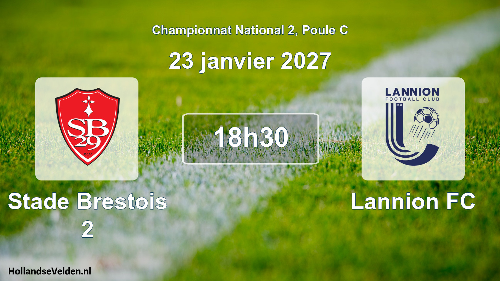 Match programmé: Stade Brestois 2 - Lannion FC (23 janvier 2027)