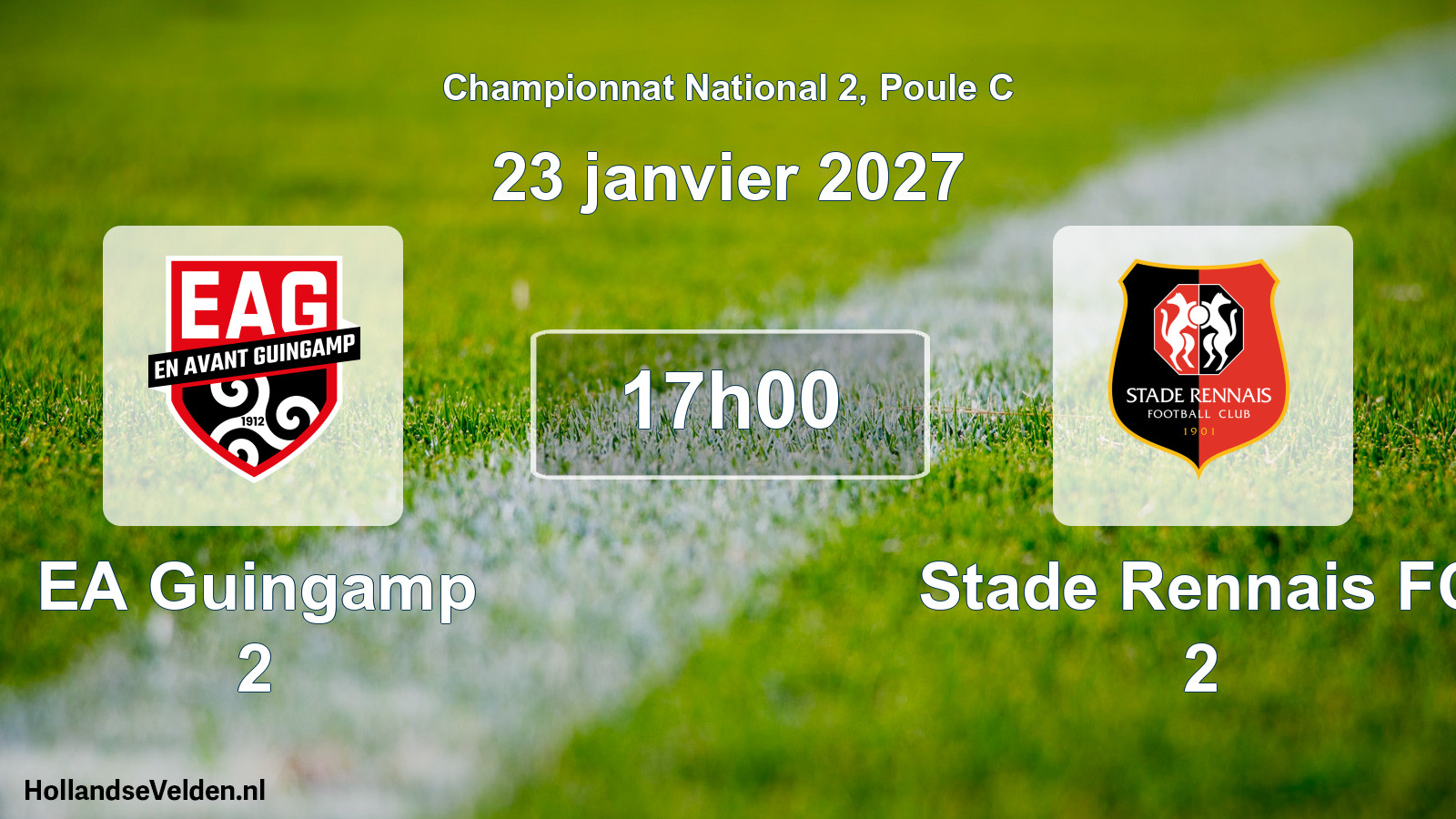 Match programmé: EA Guingamp 2 - Stade Rennais FC 2 (23 janvier 2027)