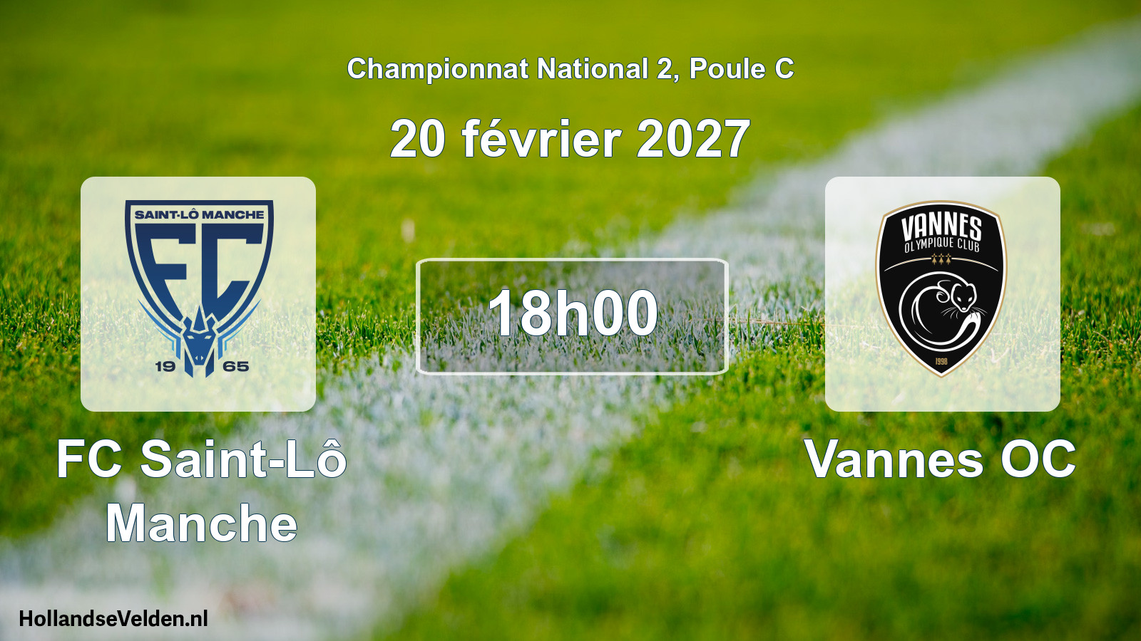 Match programmé: FC Saint-Lô Manche - Vannes OC (20 février 2027)
