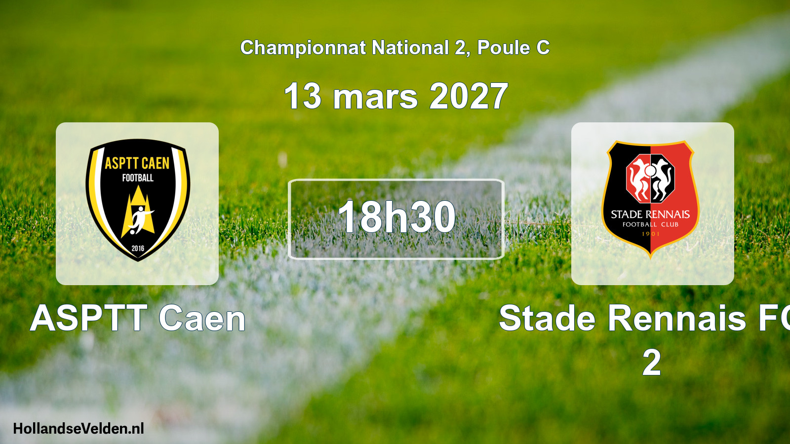 Match programmé: ASPTT Caen - Stade Rennais FC 2 (13 mars 2027)