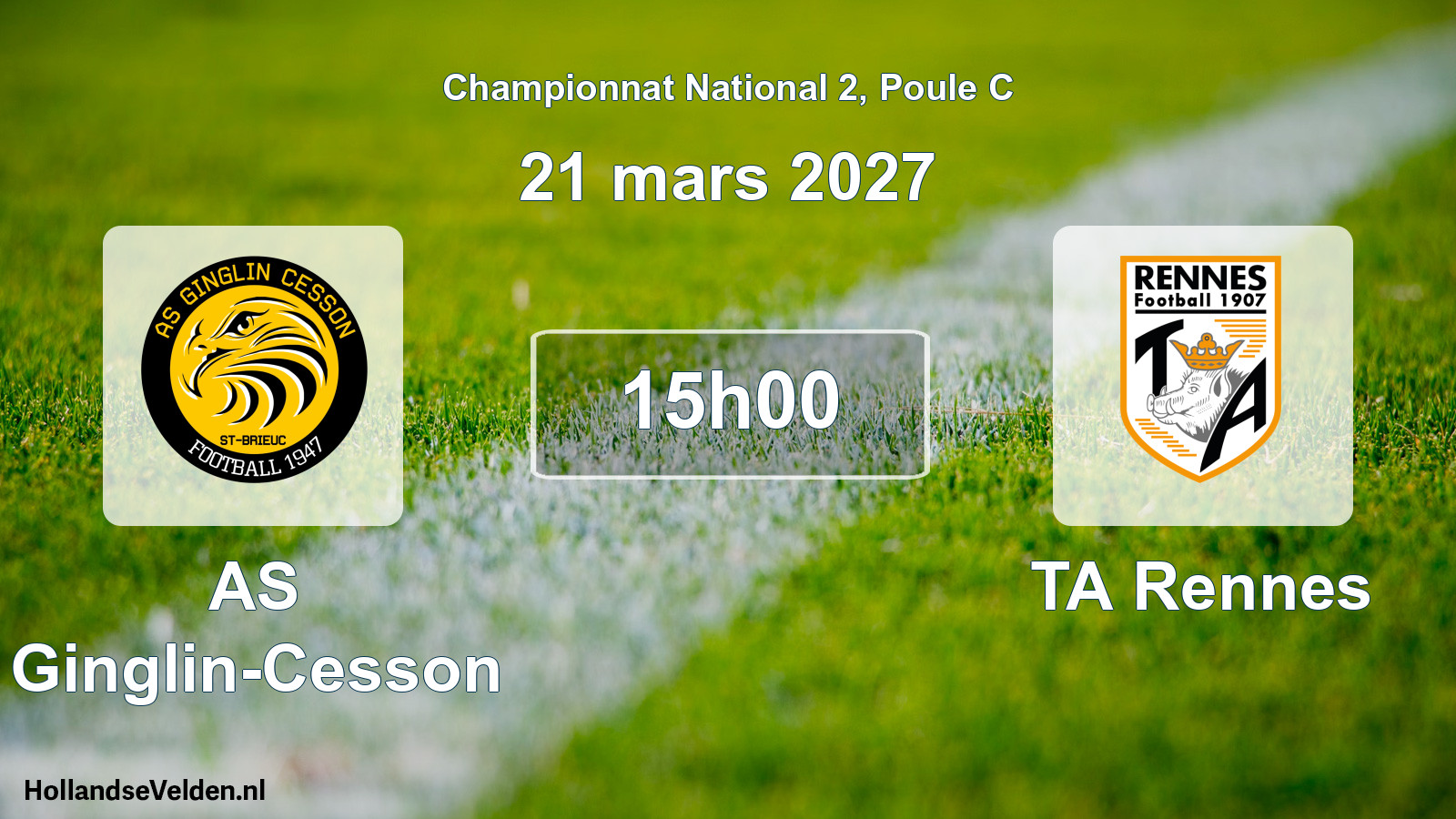 Match programmé: AS Ginglin-Cesson - TA Rennes (21 mars 2027)