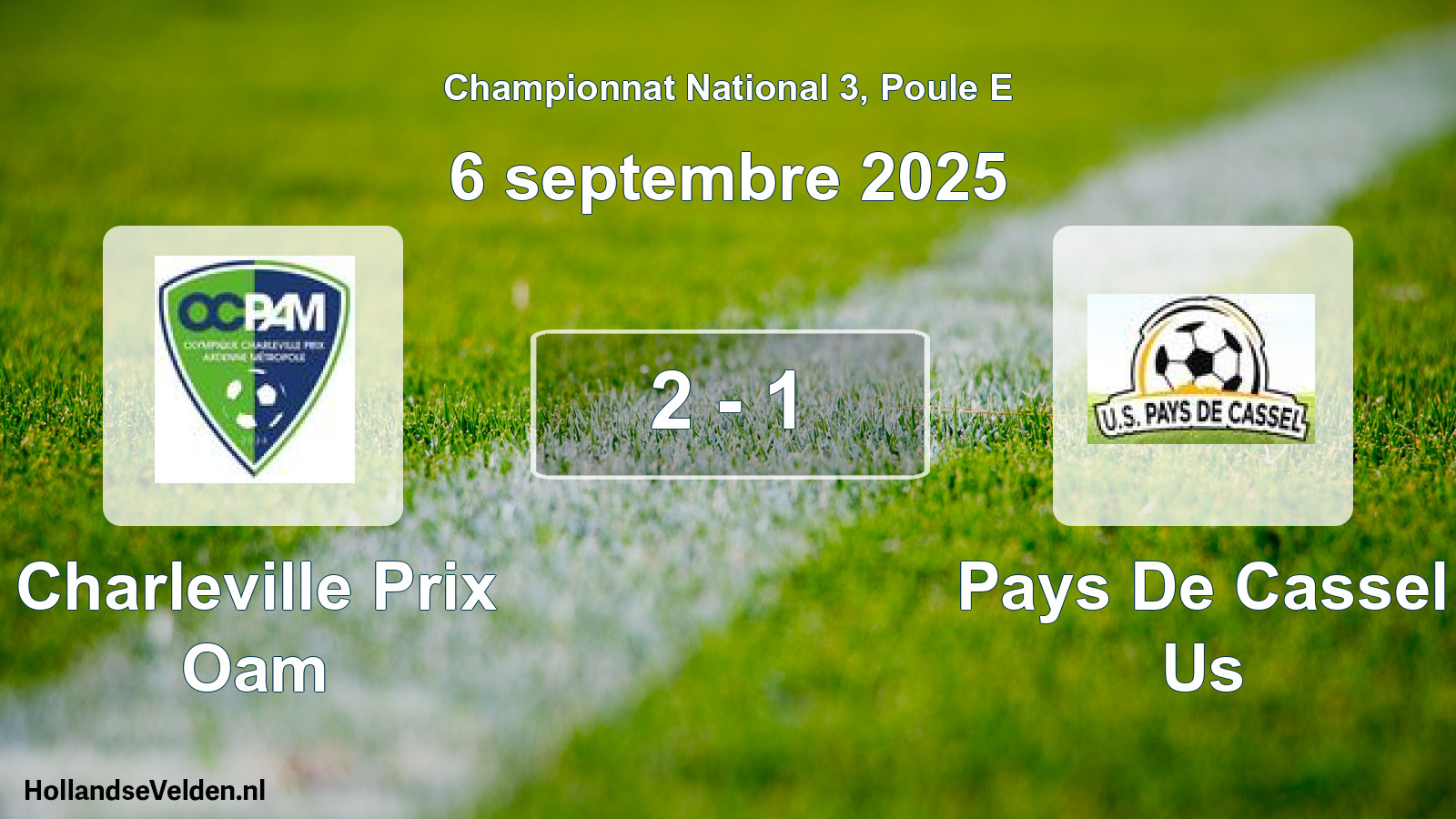 Gespeelde wedstrijd: Charleville Prix Oam - Pays De Cassel Us 2 - 1 (6 september 2025)