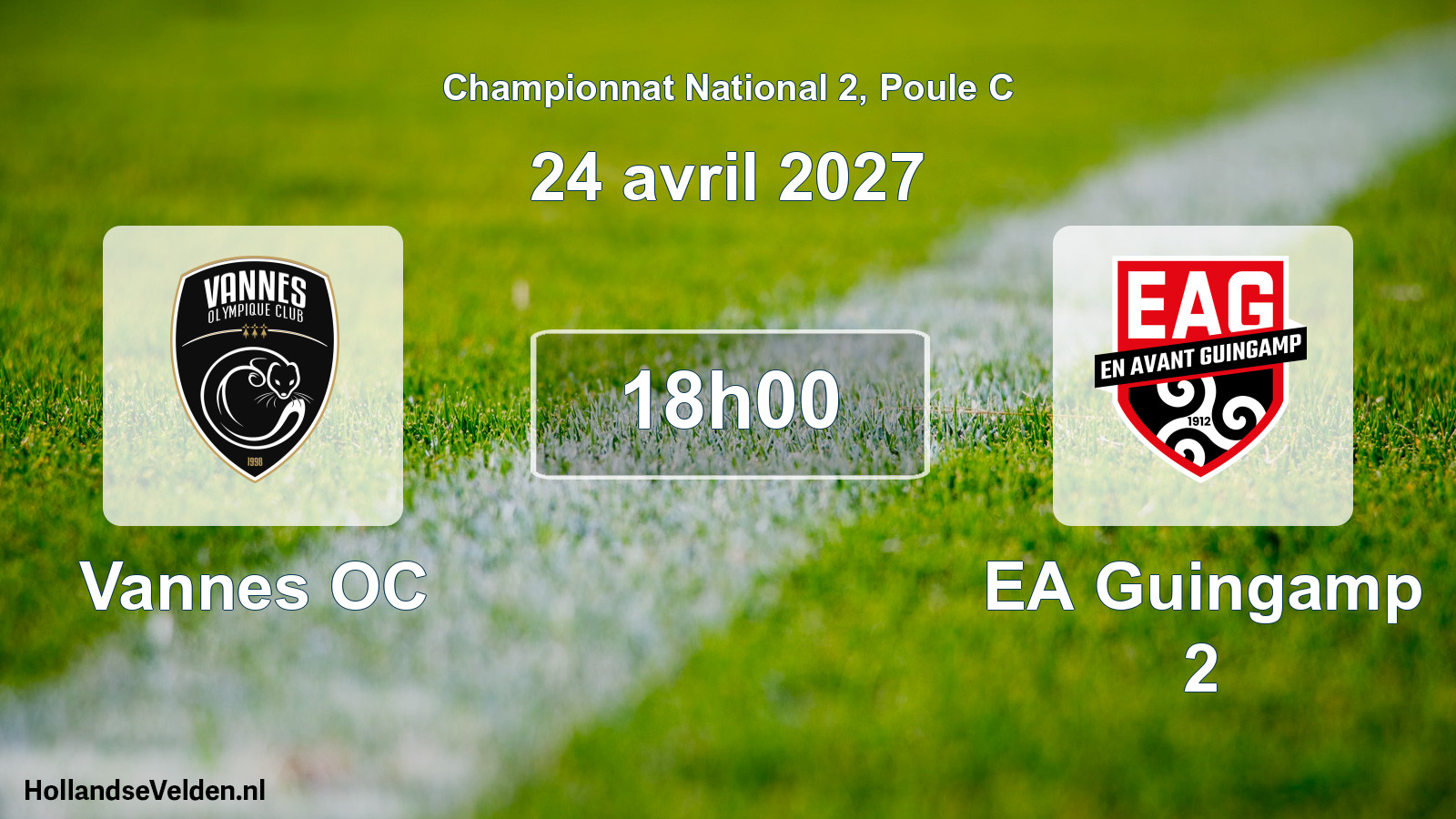 Match programmé: Vannes OC - EA Guingamp 2 (24 avril 2027)