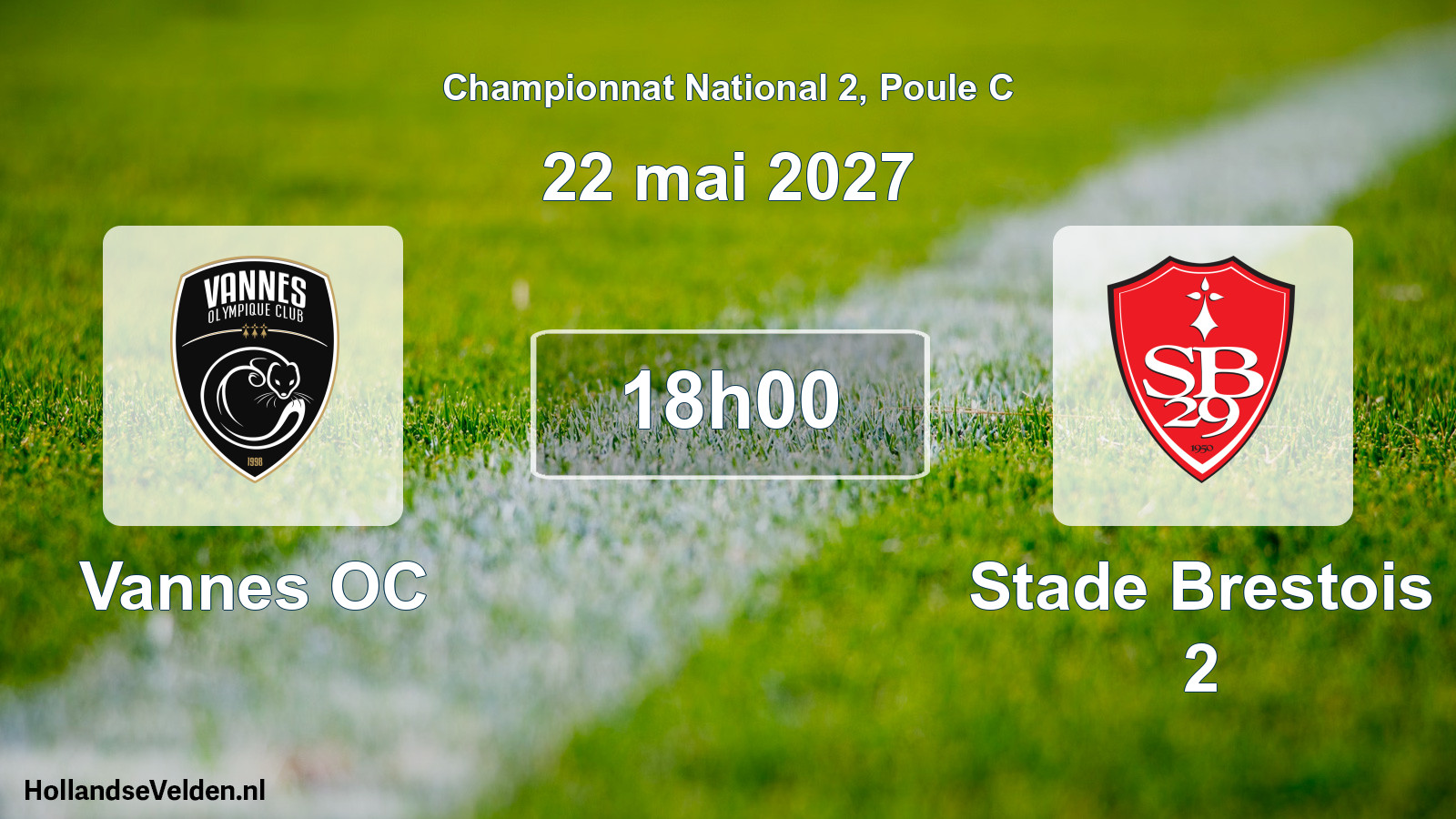 Match programmé: Vannes OC - Stade Brestois 2 (22 mai 2027)