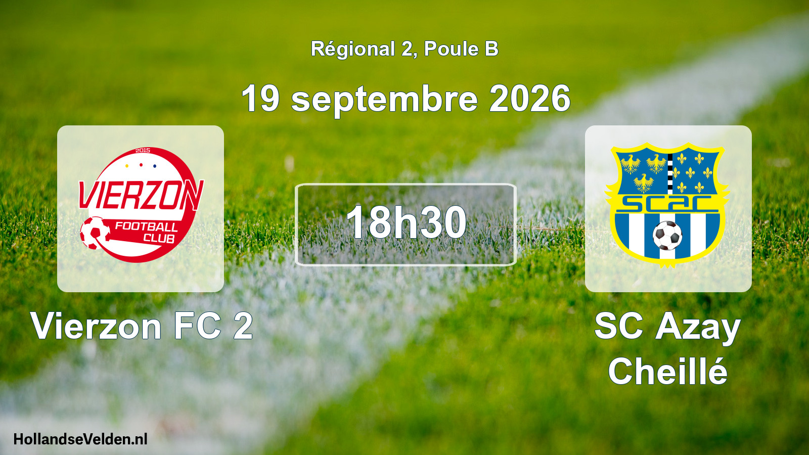 Match programmé: Vierzon FC 2 - SC Azay Cheillé (19 septembre 2026)