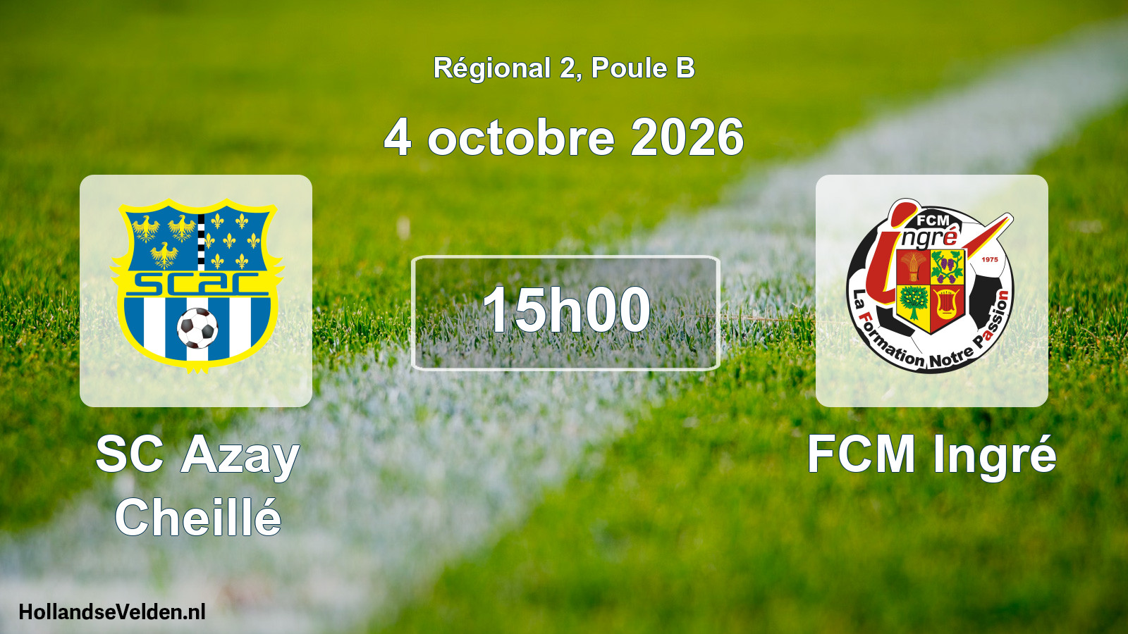 Match programmé: SC Azay Cheillé - FCM Ingré (4 octobre 2026)
